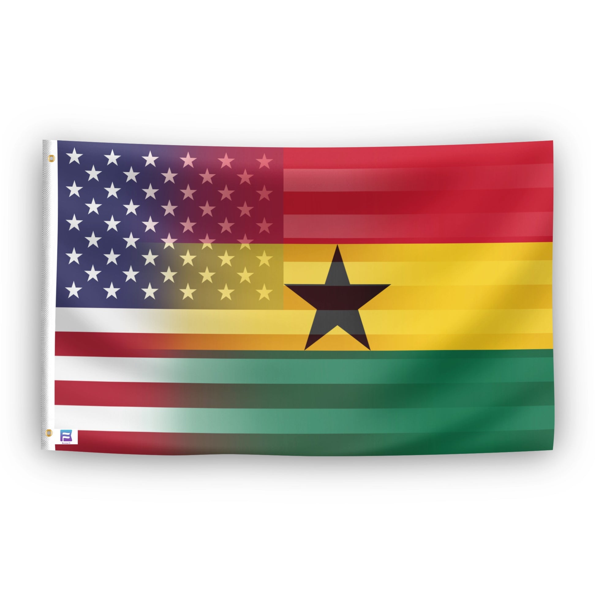 Ghanaian American Hybrid Flag - Flags by Bannerfi