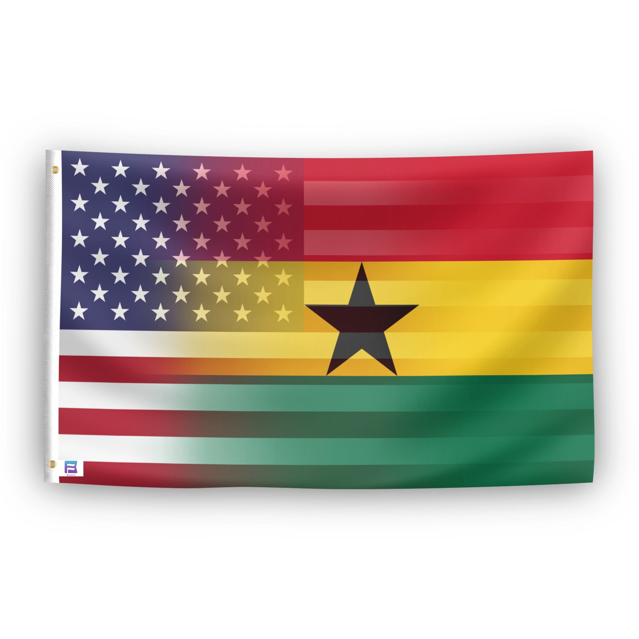 Ghanaian American Hybrid Flag - Flags by Bannerfi