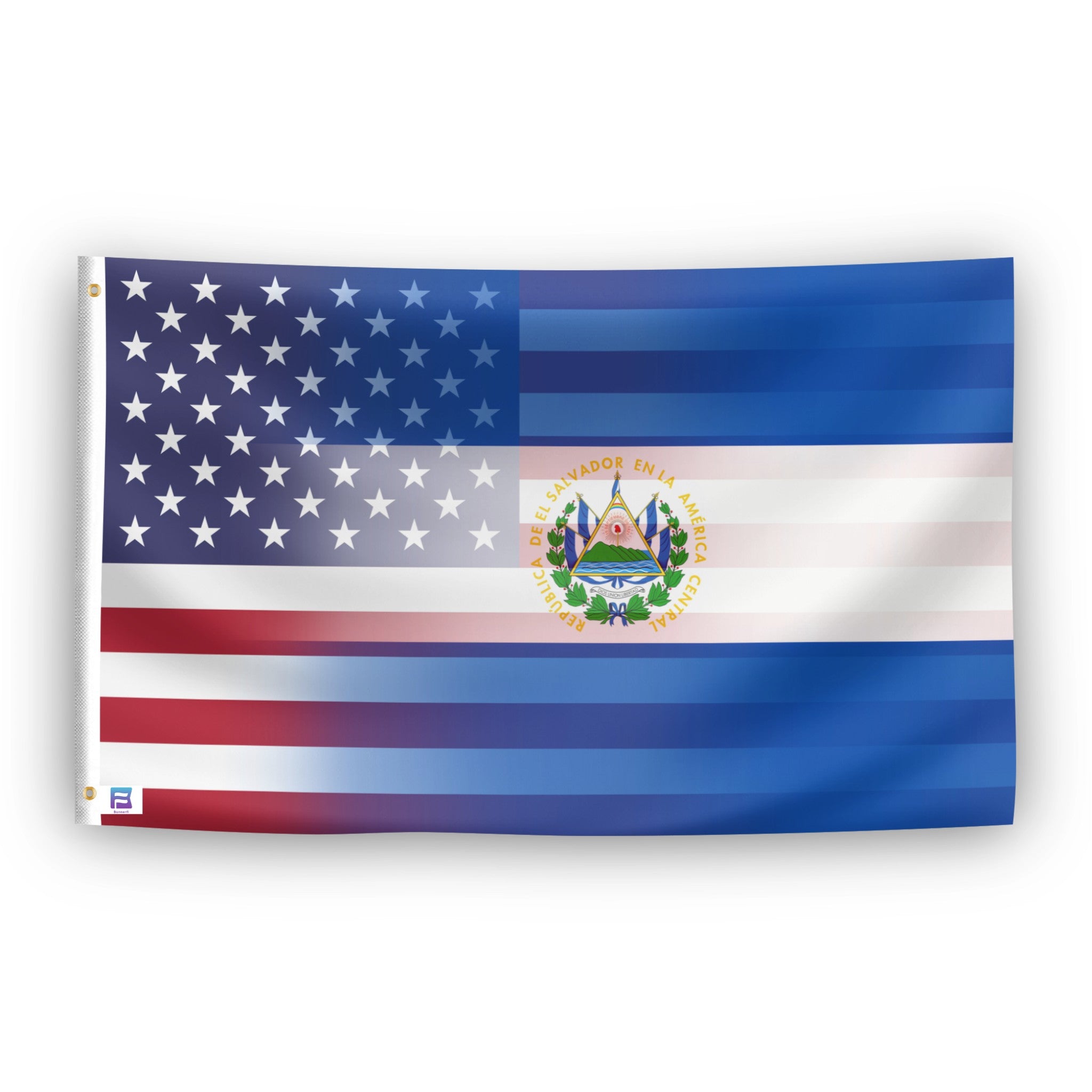 Salvadoran American Hybrid Flag - Flags by Bannerfi