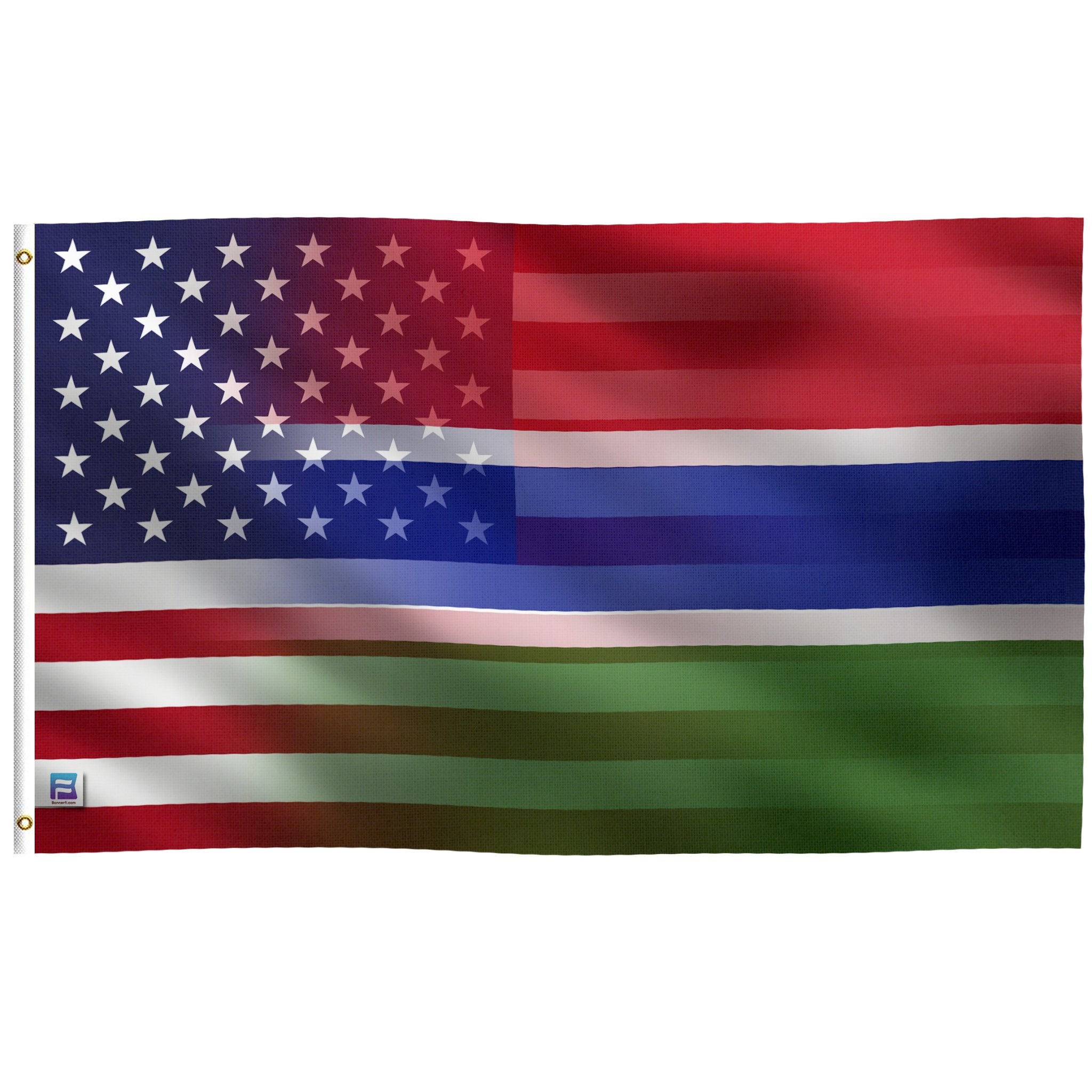 Gambian American Hybrid Flag