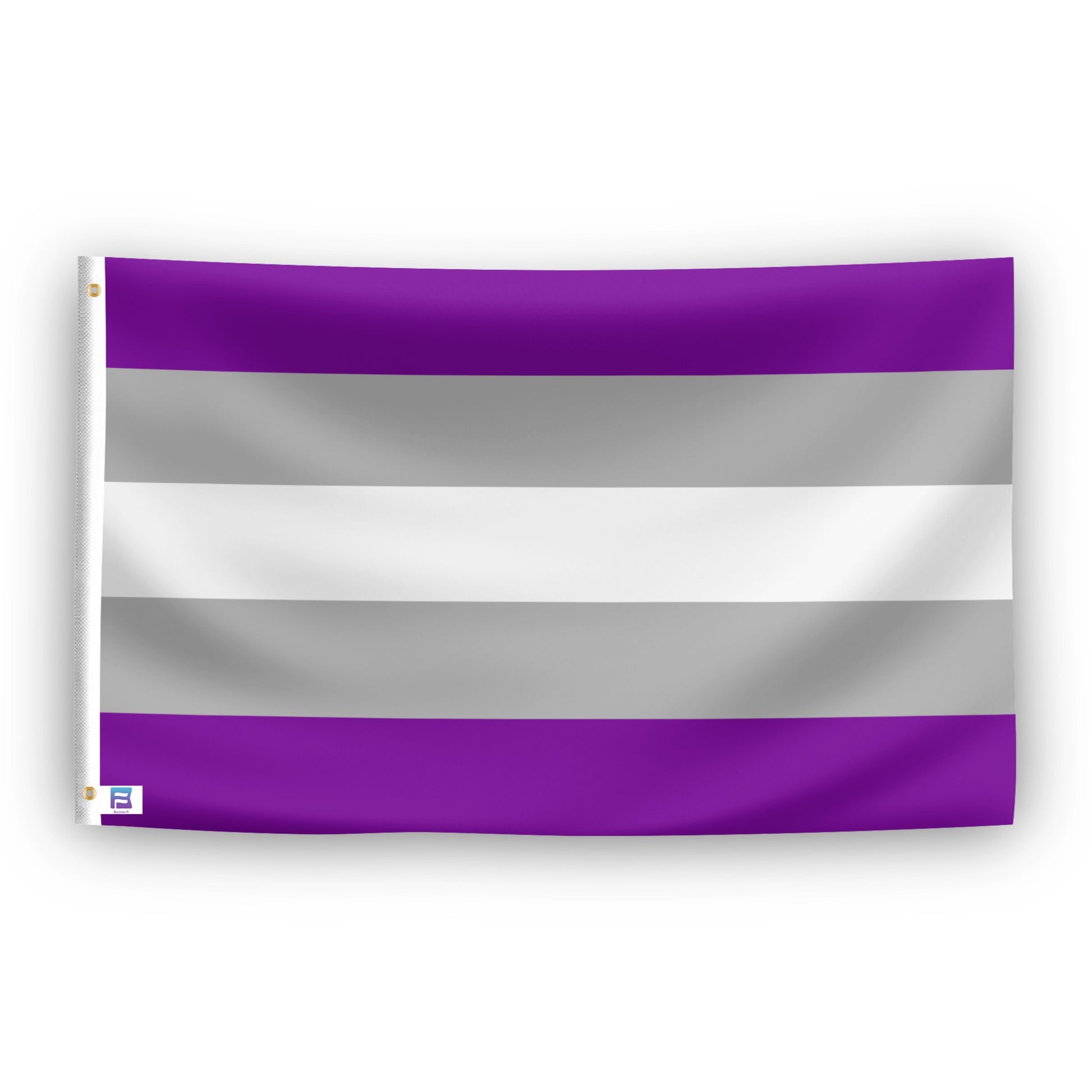 Graysexual Pride flag – weatherproof polyester with brass grommets and canvas header | Bannerfi