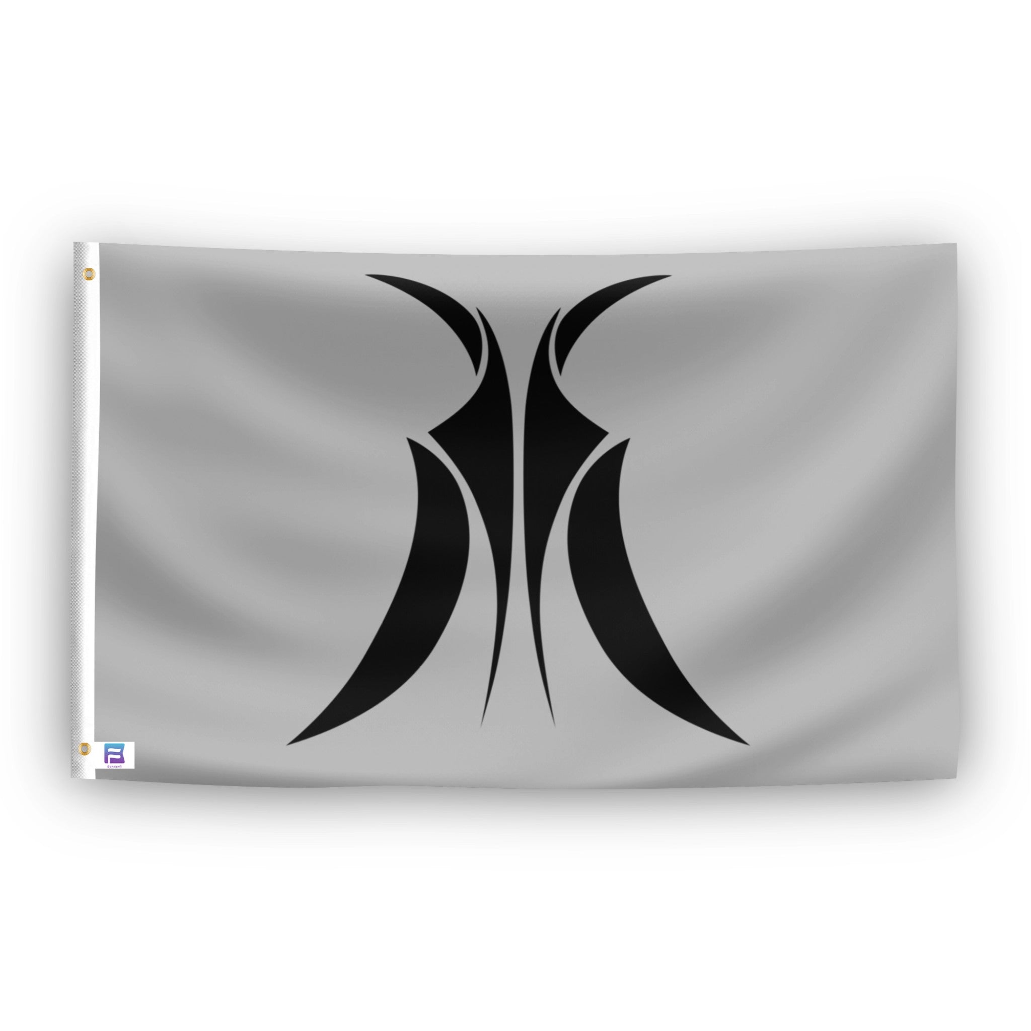 Silver flag with black Star Wars Grievous crest. 