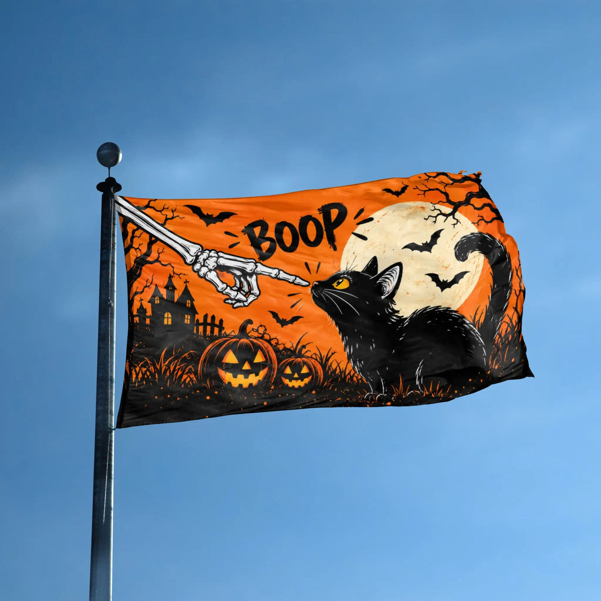 Halloween Boop Cat Flag