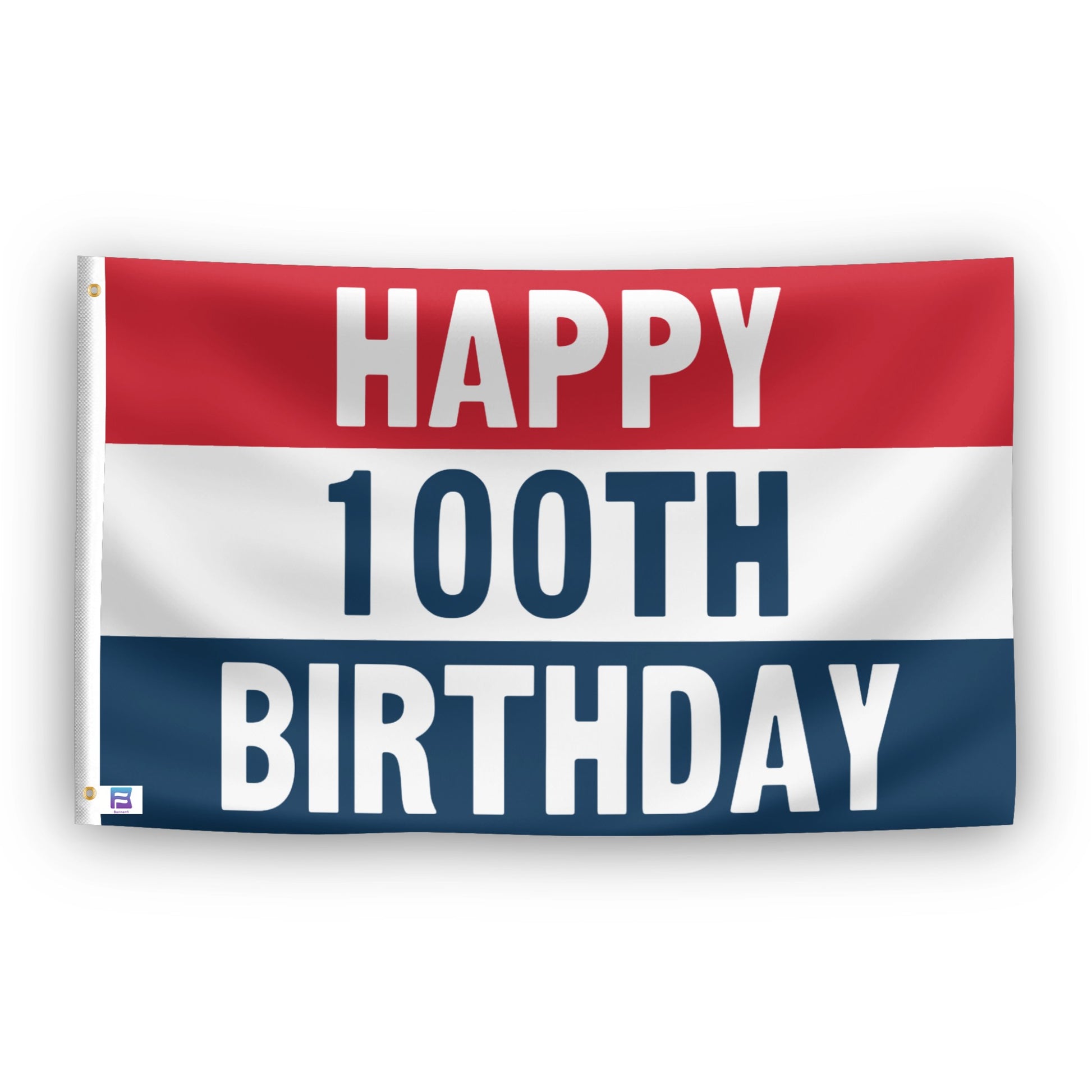Happy 1st Birthday flag – weatherproof polyester with brass grommets and canvas header | Bannerfi