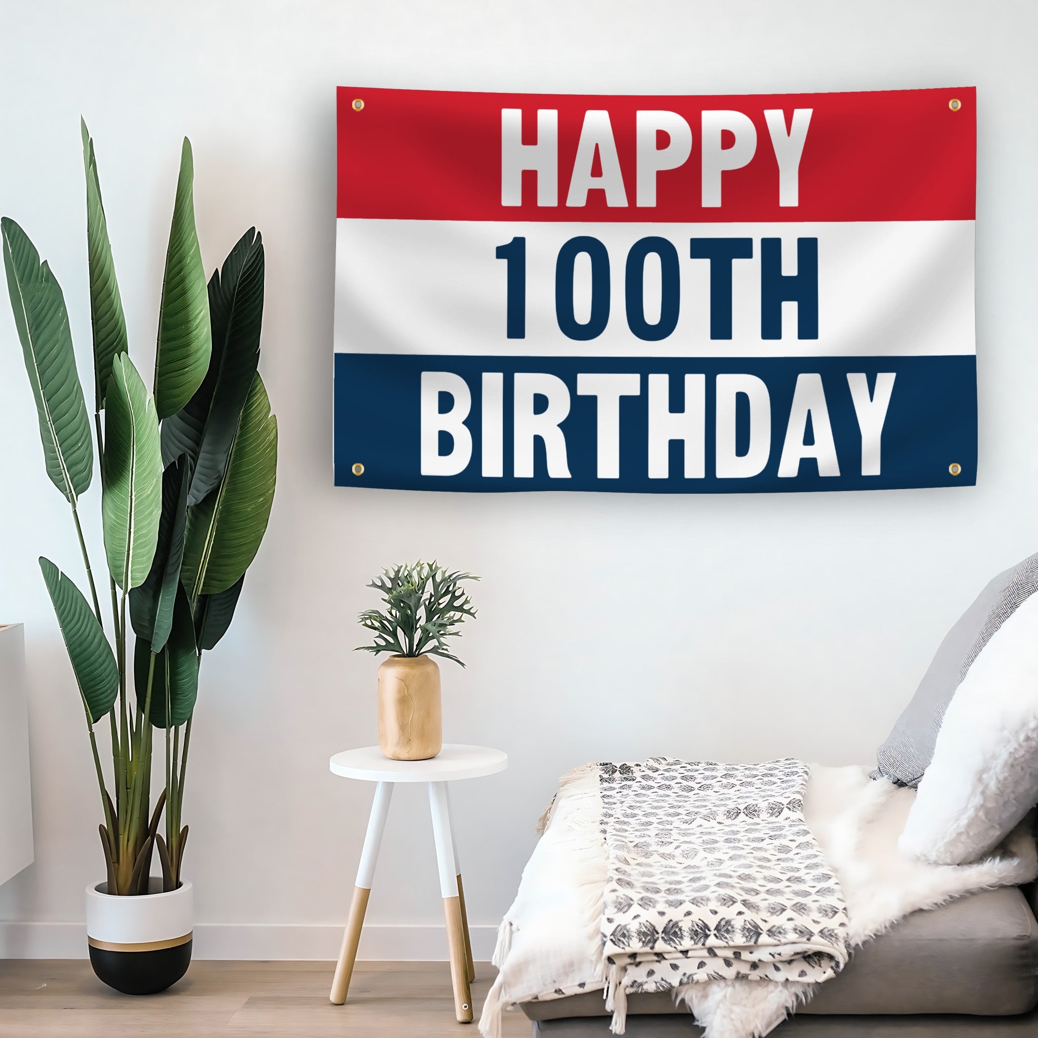 Happy 1st Birthday flag as indoor wall art – versatile home décor | Bannerfi