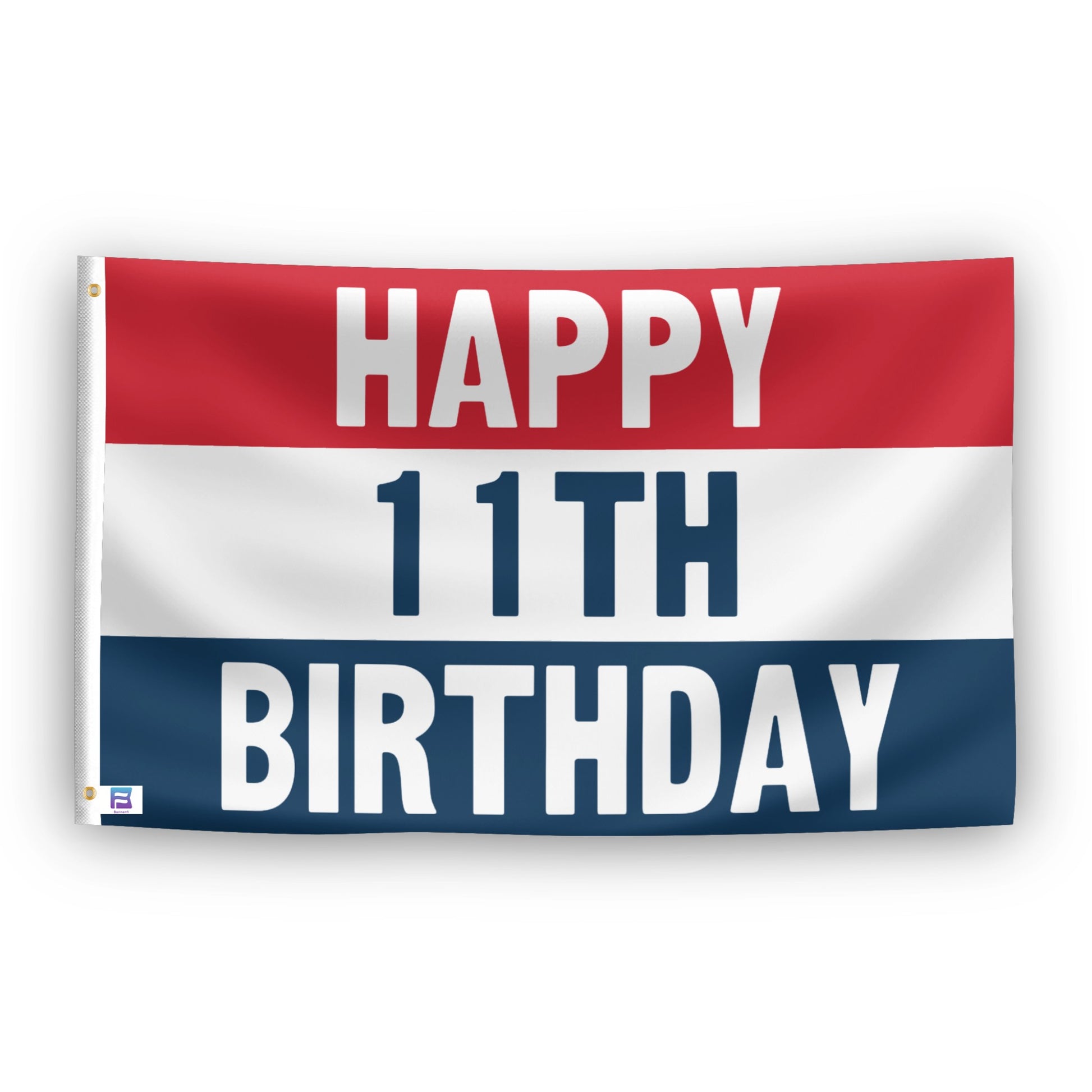 Happy 3rd Birthday flag – weatherproof polyester with brass grommets and canvas header | Bannerfi