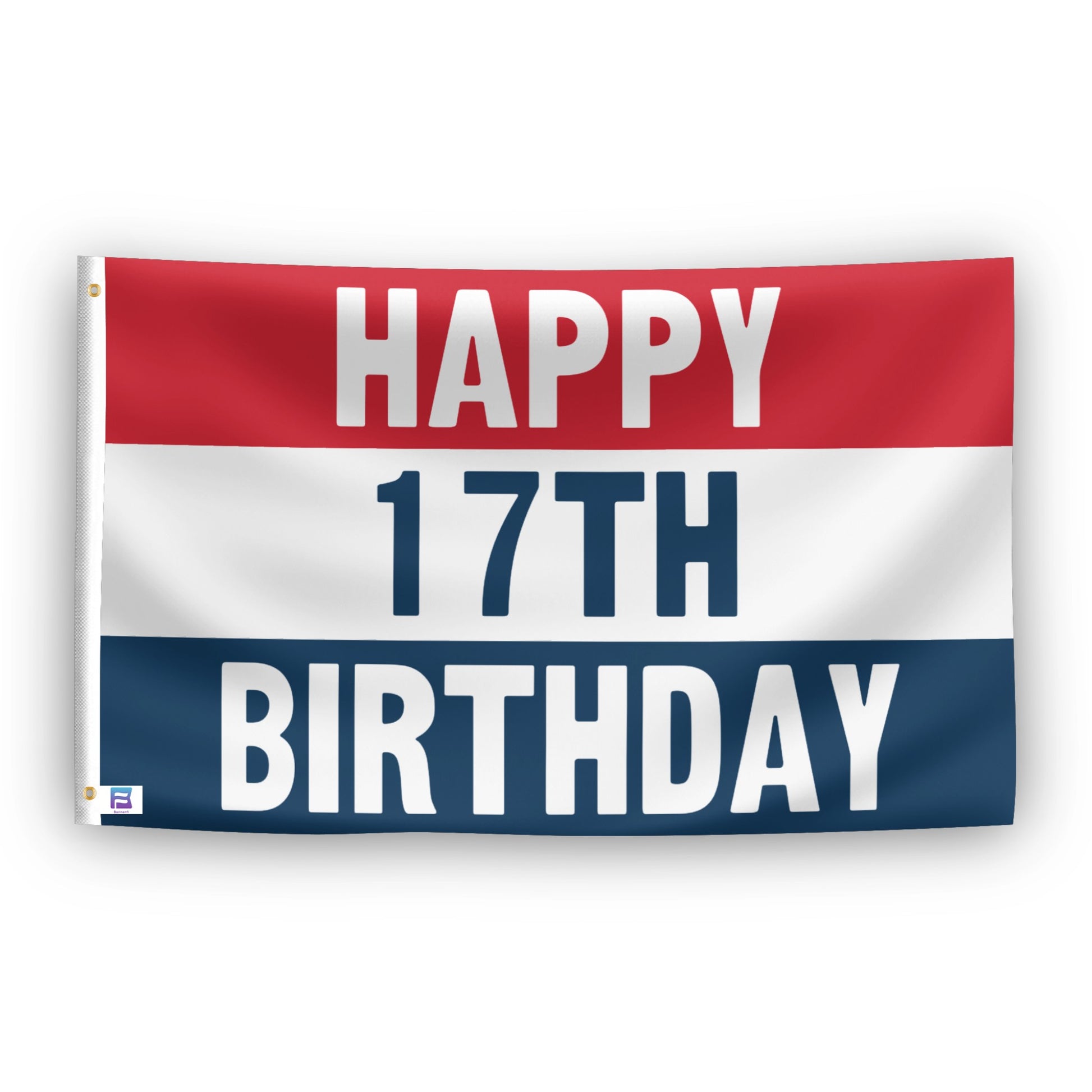 Happy 9th Birthday flag – weatherproof polyester with brass grommets and canvas header | Bannerfi