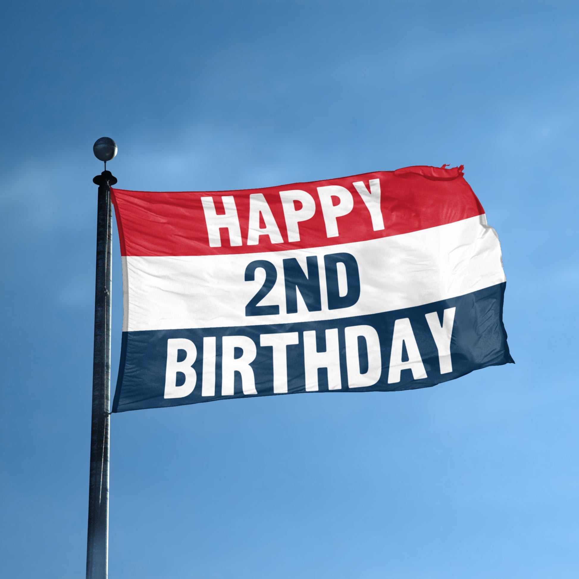 Happy 18th Birthday flag displayed outdoors – weatherproof house banner on pole | Bannerfi