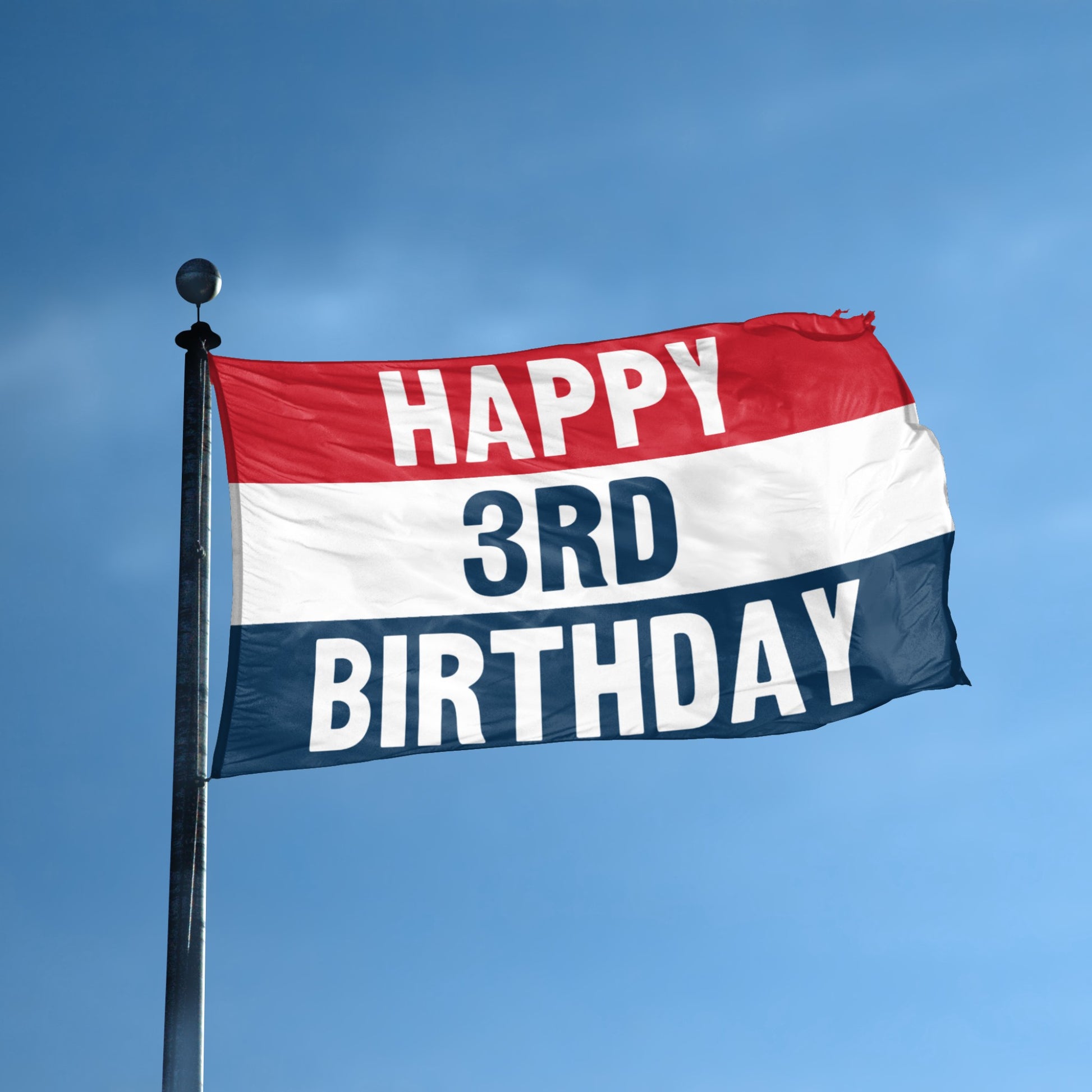 Happy 22nd Birthday flag displayed outdoors – weatherproof house banner on pole | Bannerfi