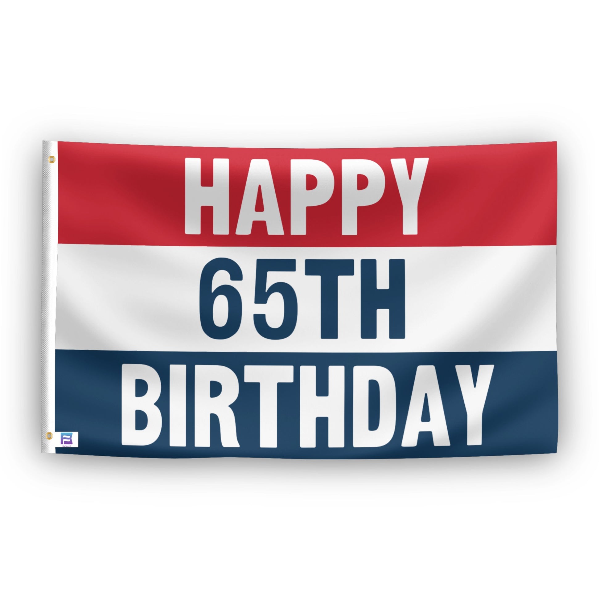 Happy 50th Birthday flag – weatherproof polyester with brass grommets and canvas header | Bannerfi