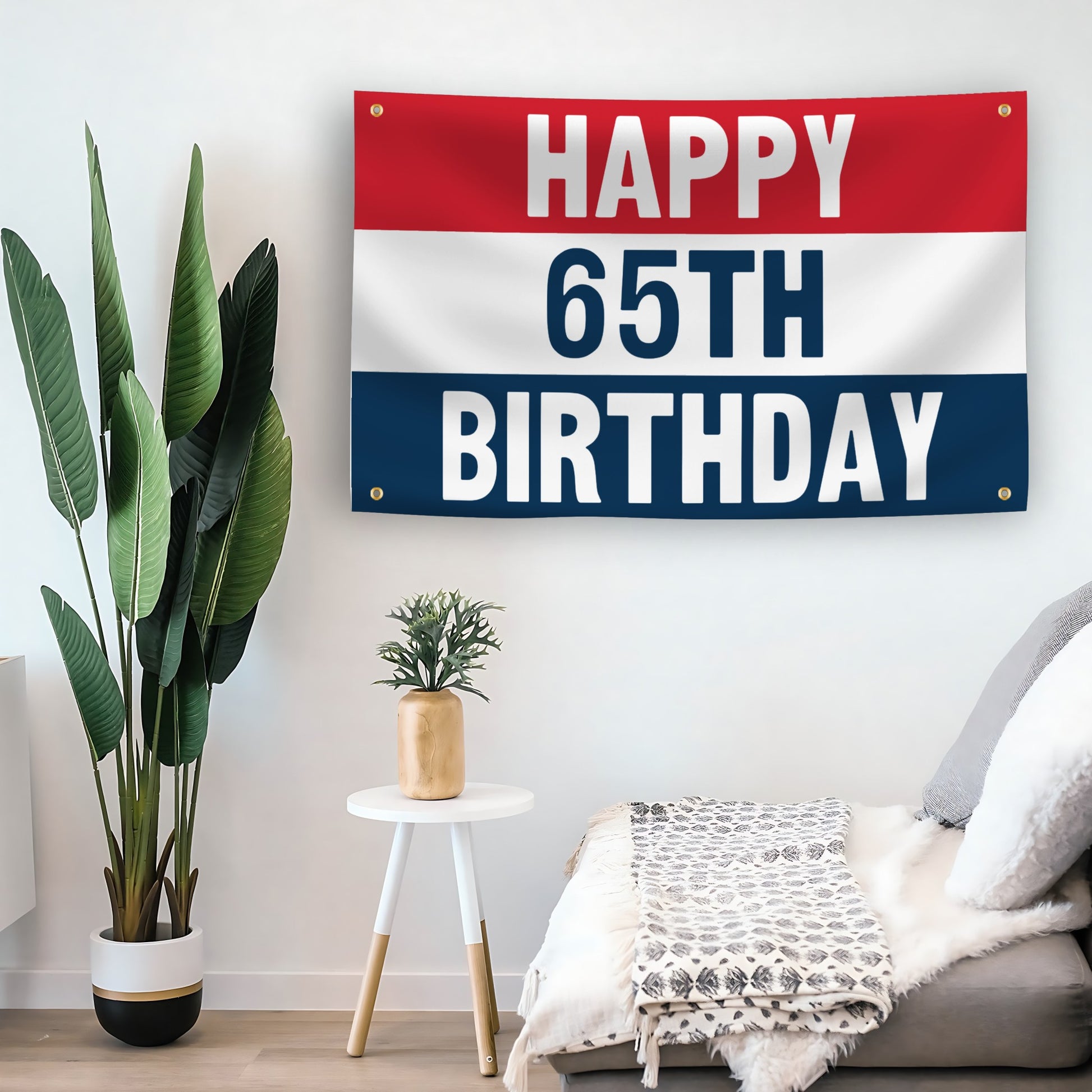 Happy 50th Birthday flag as indoor wall art – versatile home décor | Bannerfi