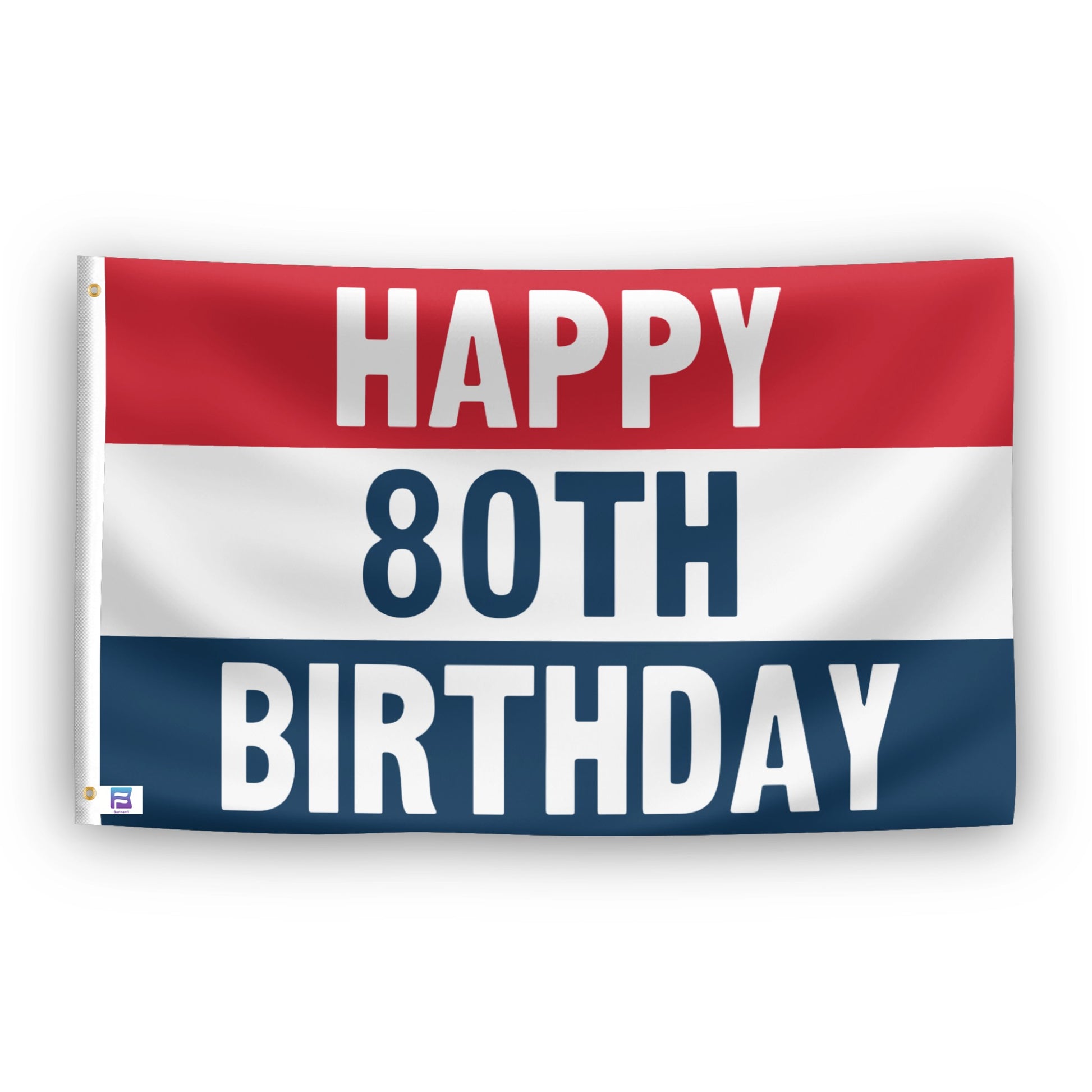 Happy 75th Birthday flag – weatherproof polyester with brass grommets and canvas header | Bannerfi