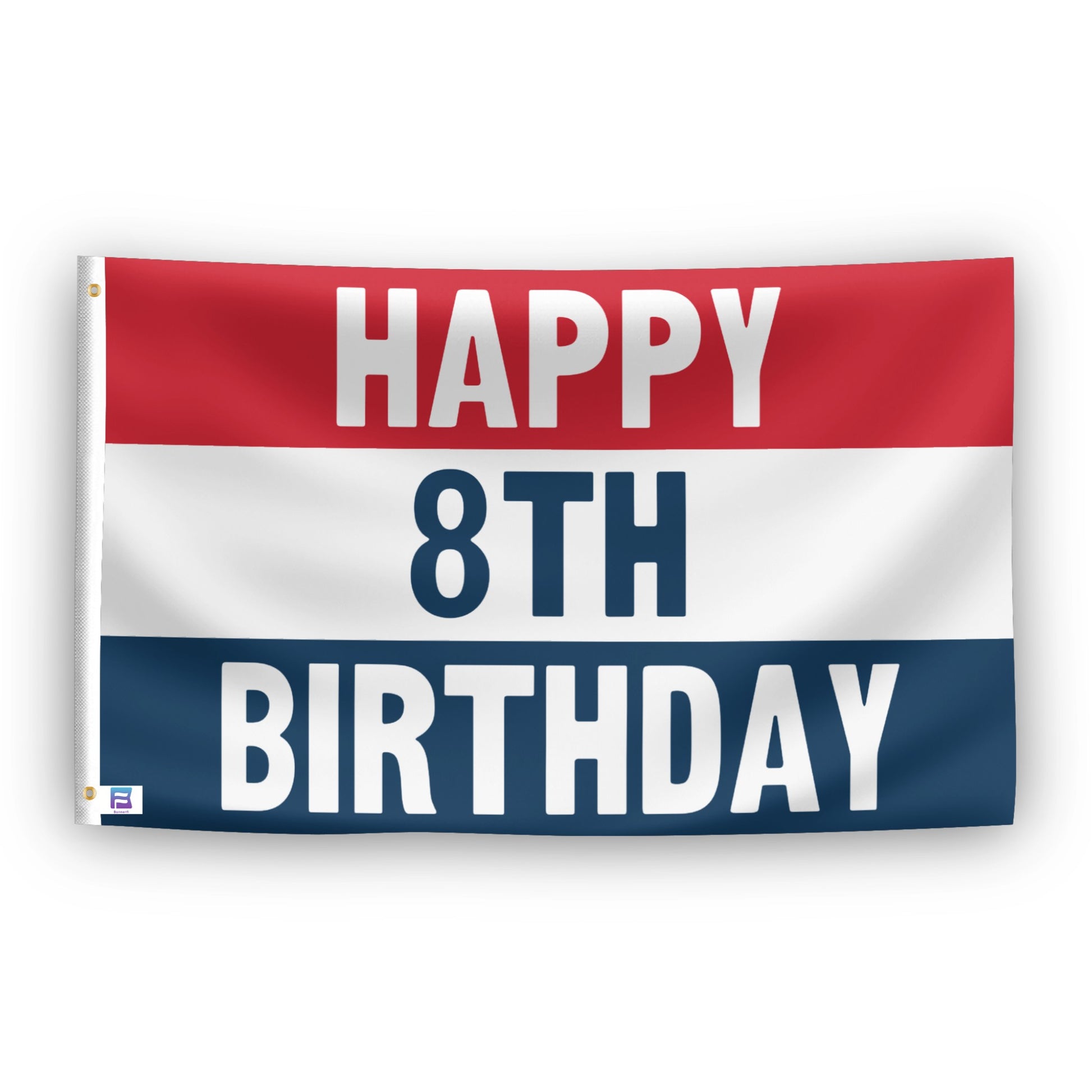 Happy 85th Birthday flag – weatherproof polyester with brass grommets and canvas header | Bannerfi