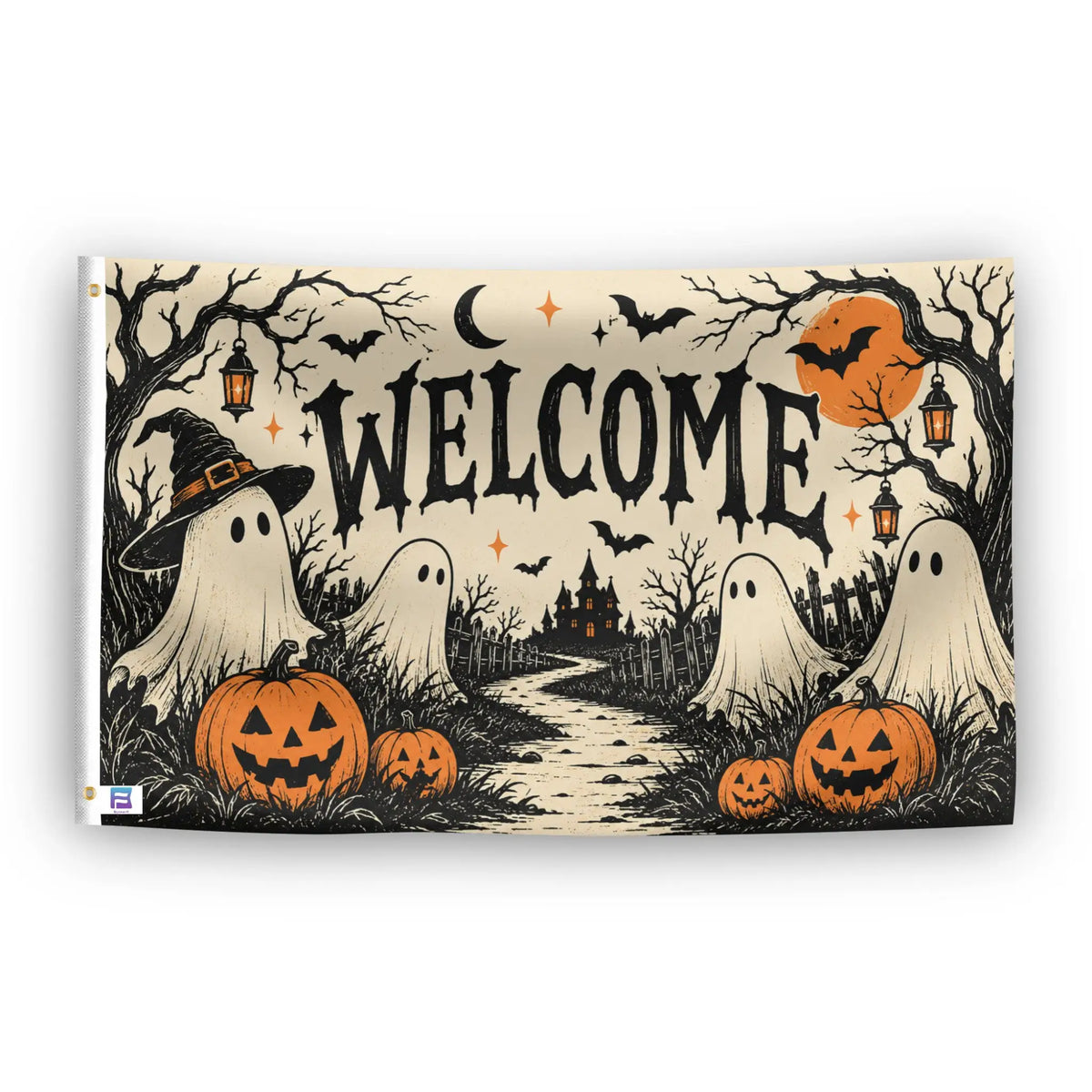 Haunted Welcome Flag