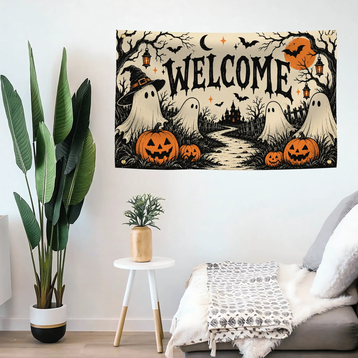 Haunted Welcome Flag