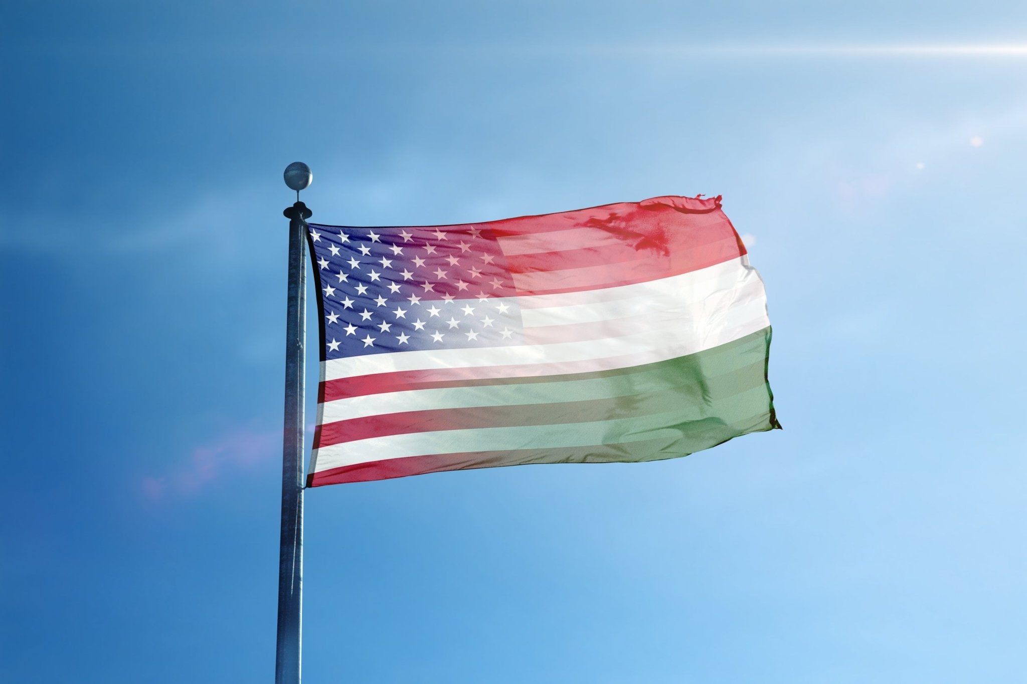 Hungarian American Hybrid Flag