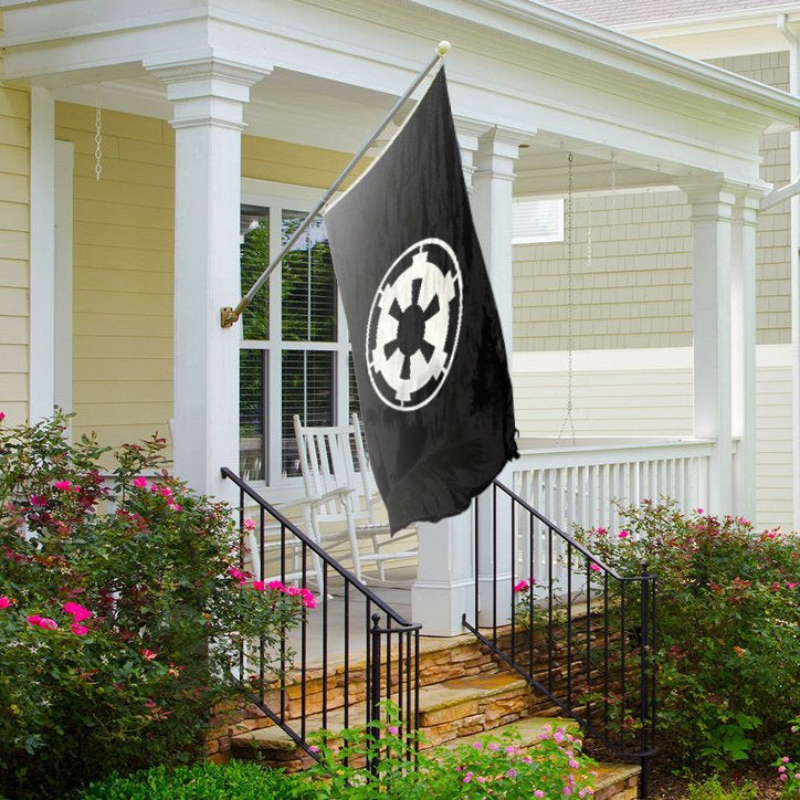 Star Wars Galactic Empire Flag (Black) on a front porch - Flags by Bannerfi