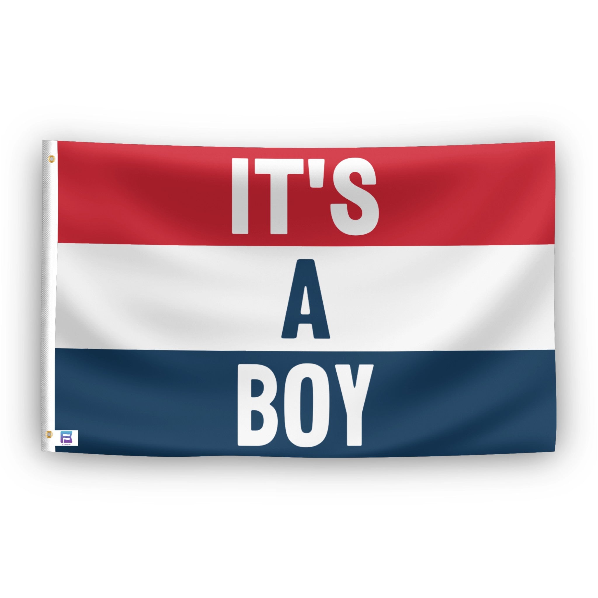 It's A Boy flag – weatherproof polyester with brass grommets and canvas header | Bannerfi