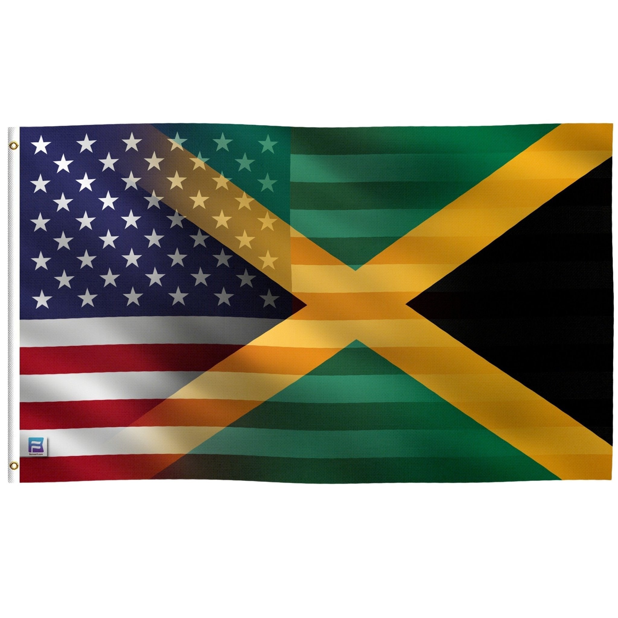 Jamaican American Hybrid Flag