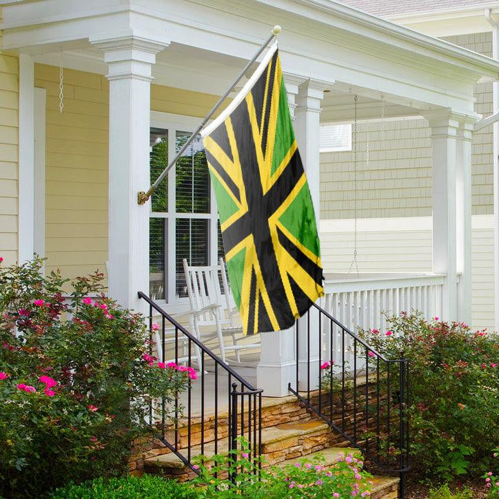 Jamaican Union Jack UK Flag on a front porch - Bannerfi