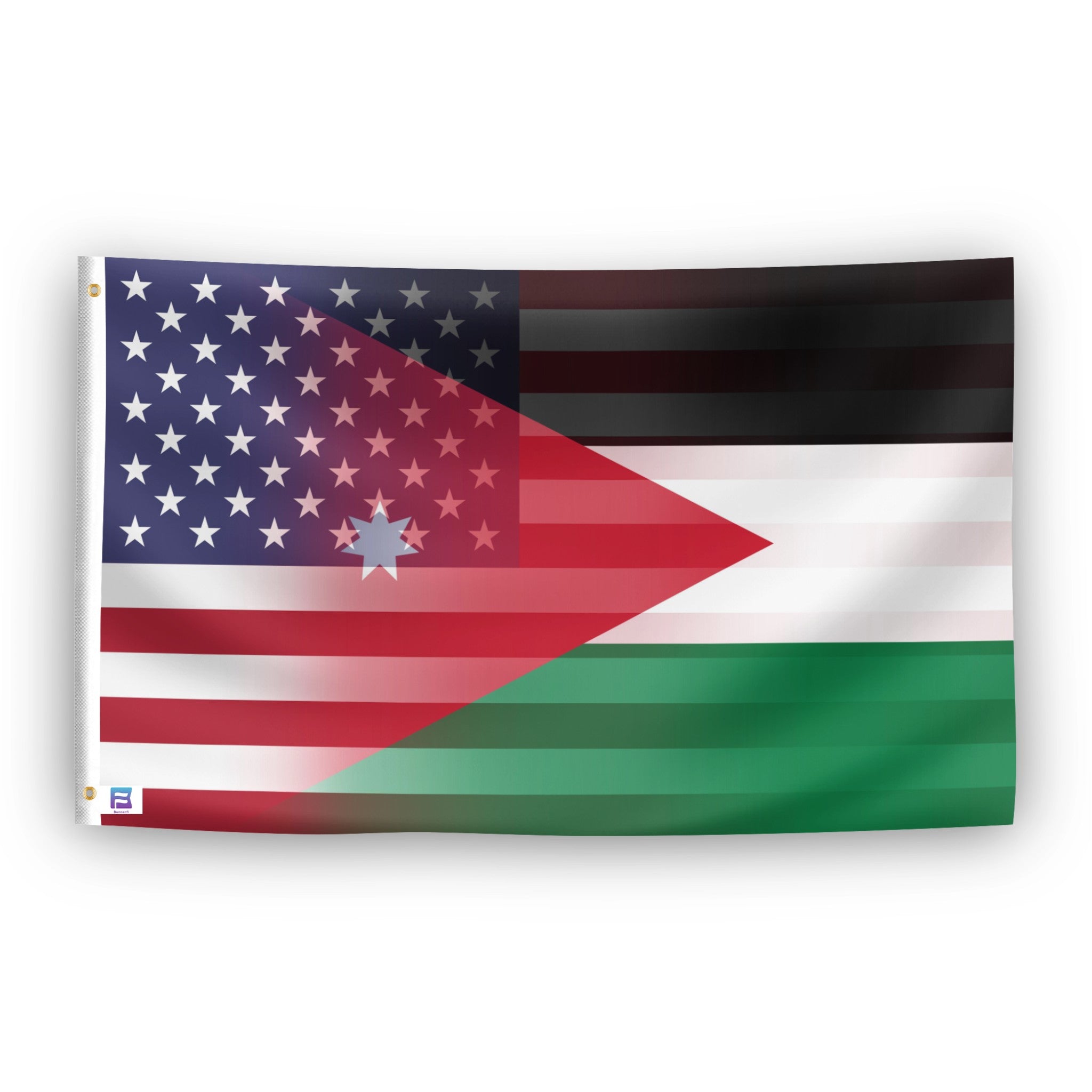 Jordanian American Hybrid Flag - Flags by Bannerfi