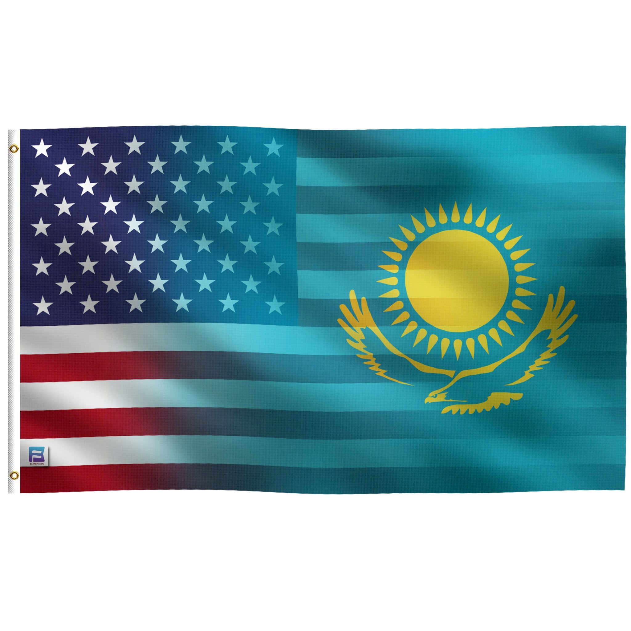 Kazakh American Hybrid Flag