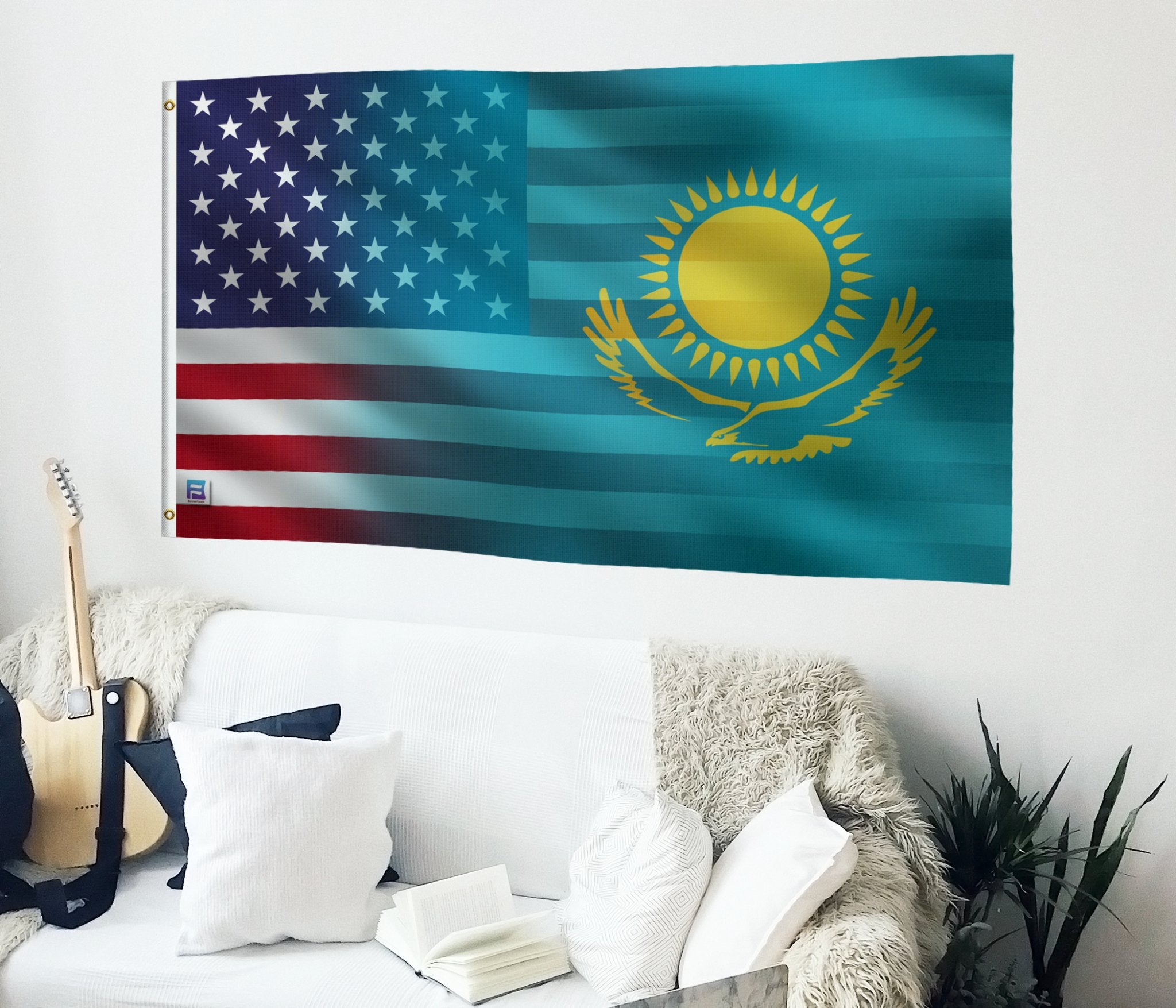 Kazakh American Hybrid Flag