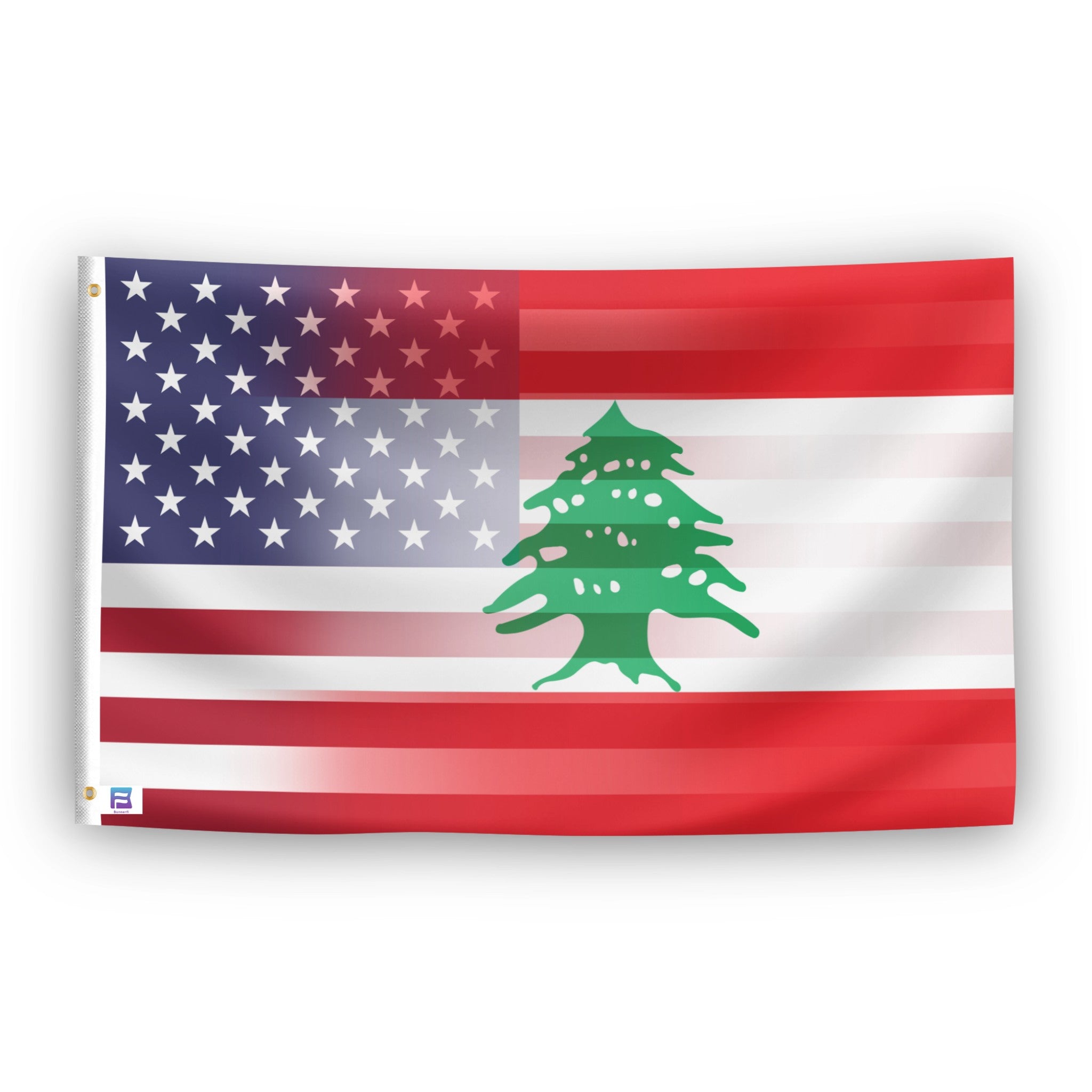 Lebanese American Hybrid Flag - Flags by Bannerfi