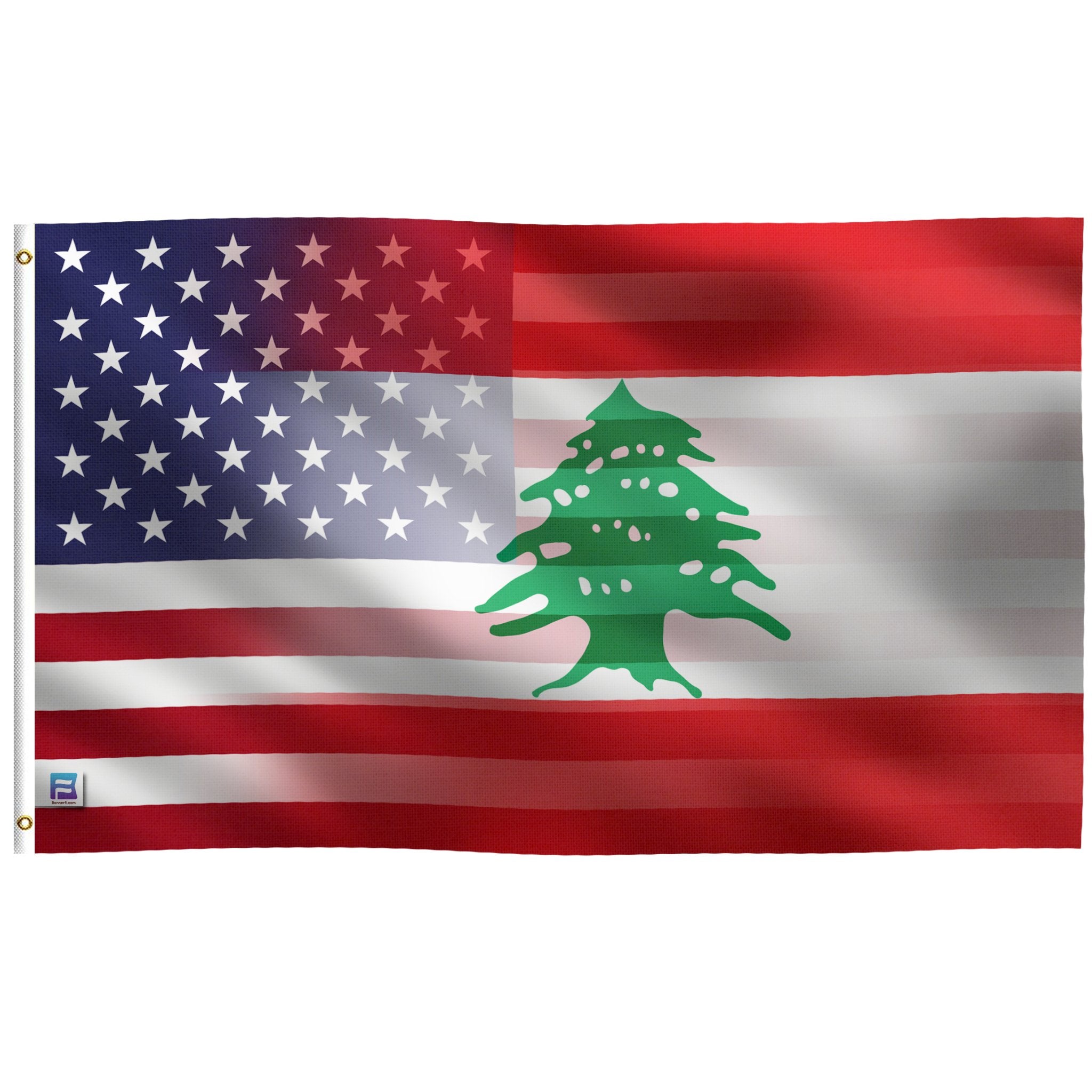 Lebanese American Hybrid Flag