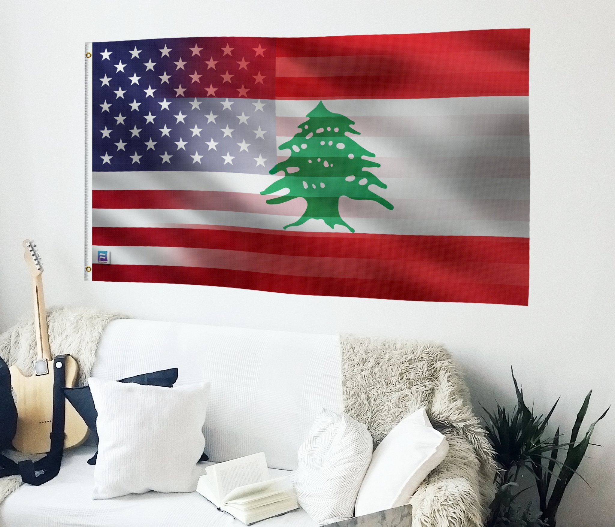 Lebanese American Hybrid Flag