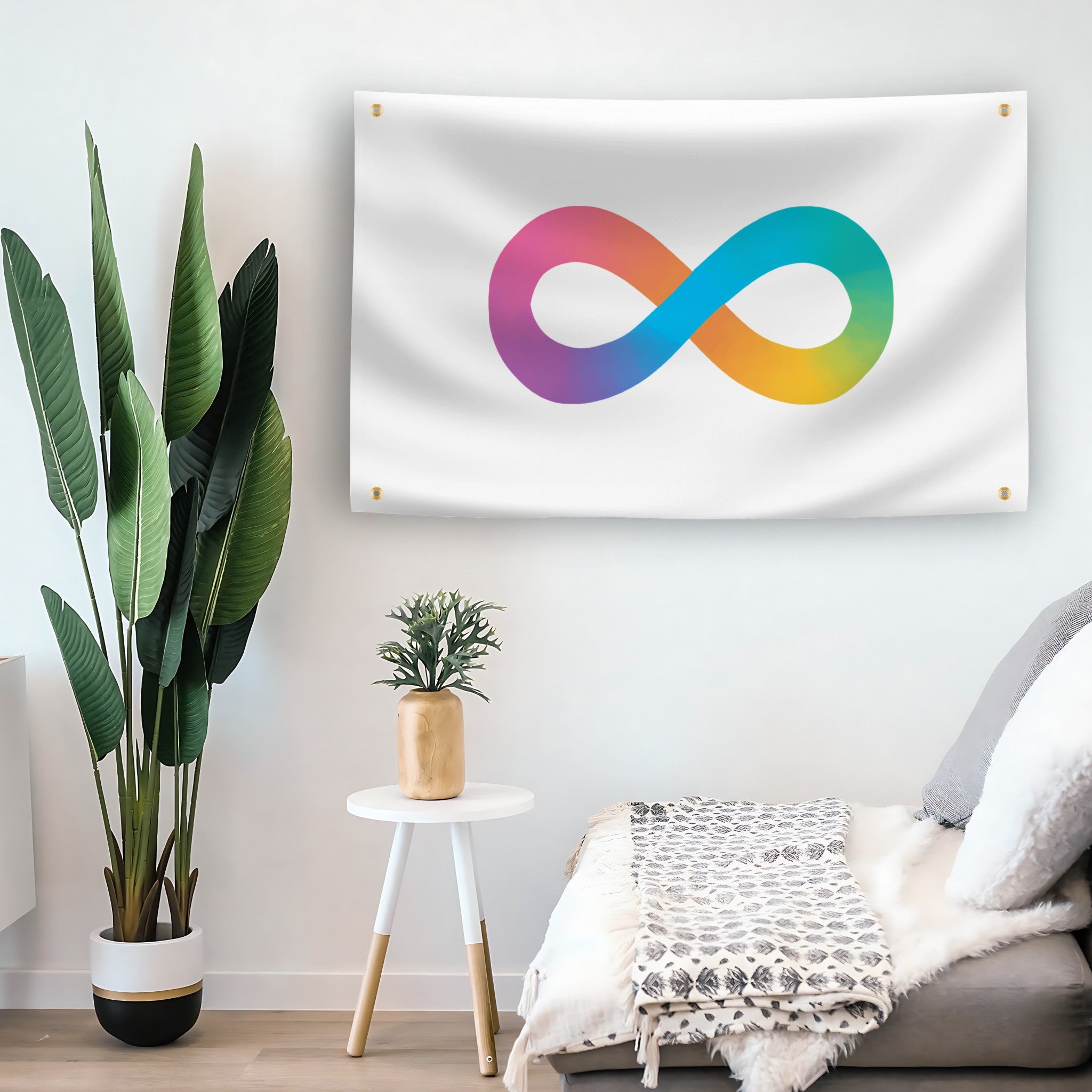 Neurodivergent Pride flag as indoor wall art – versatile home décor | Bannerfi