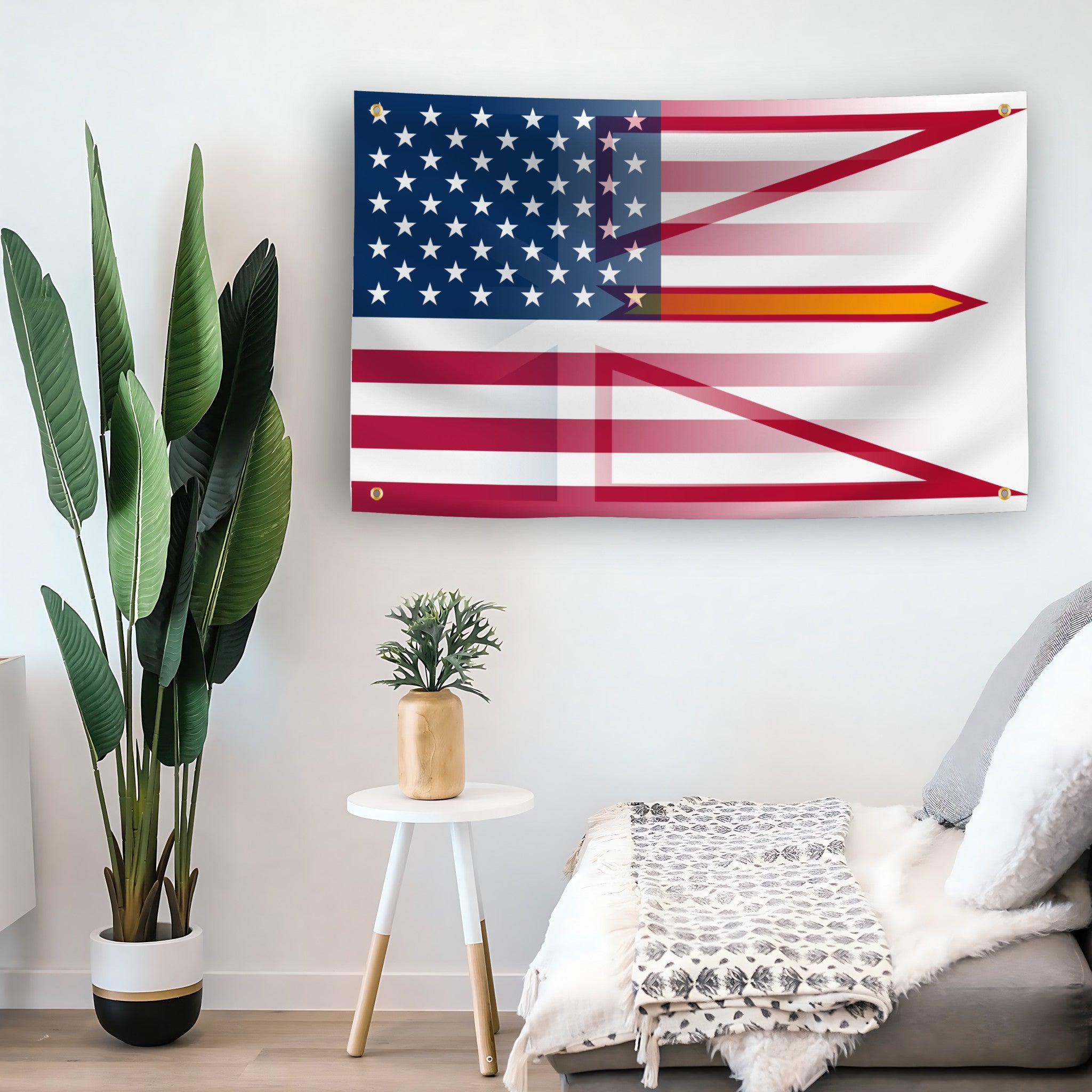 New Foundland American Hybrid flag as indoor wall art – versatile home décor | Bannerfi