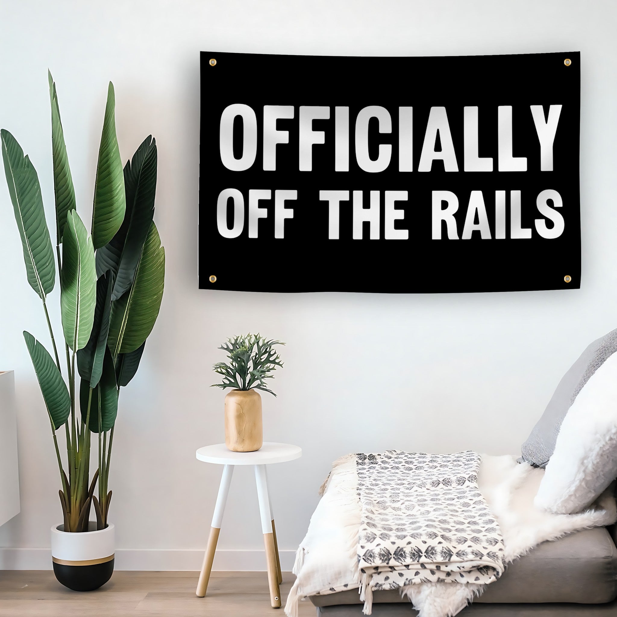 Officially Off The Rails flag as indoor wall art – versatile home décor | Bannerfi