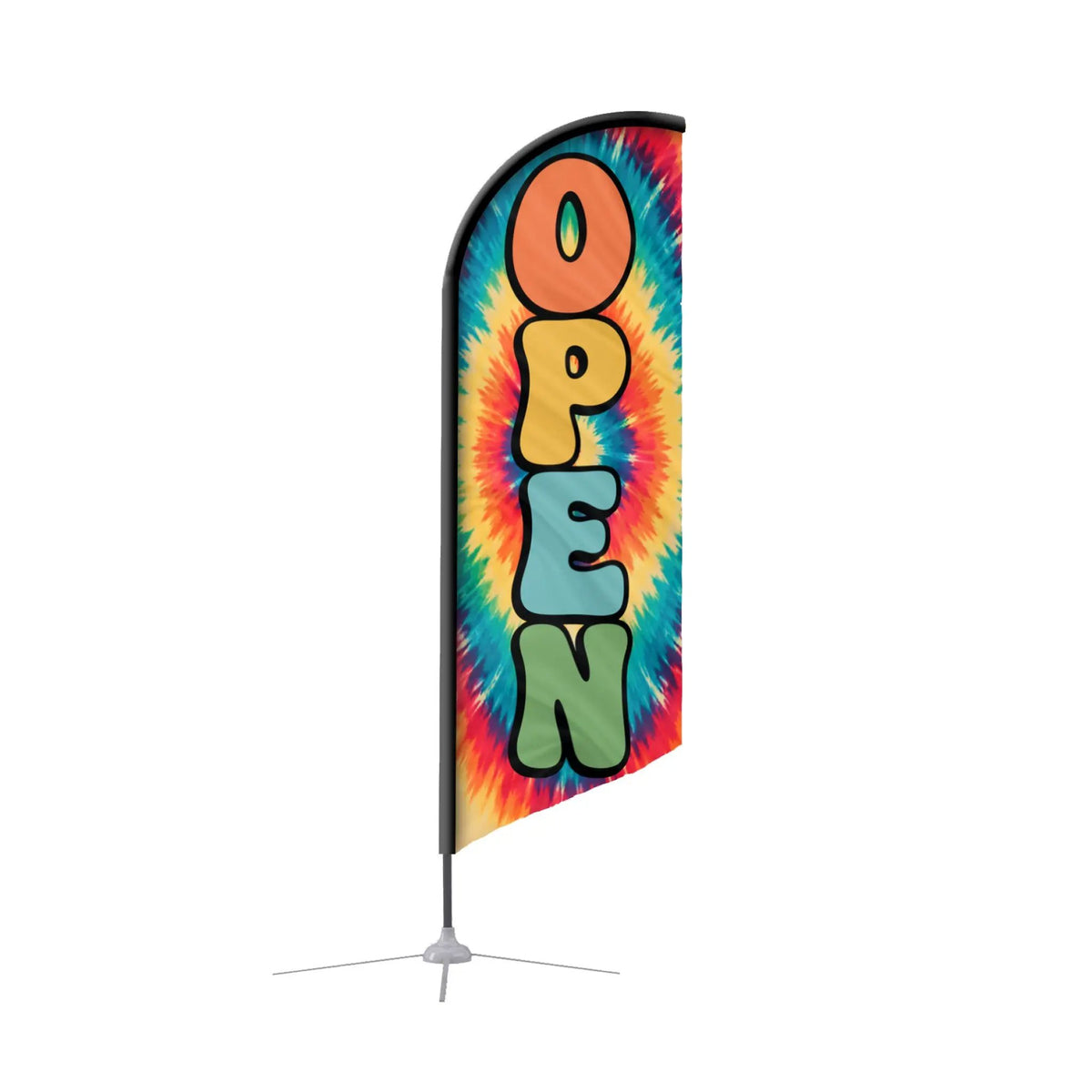 Open Tie Dye Feather Flag
