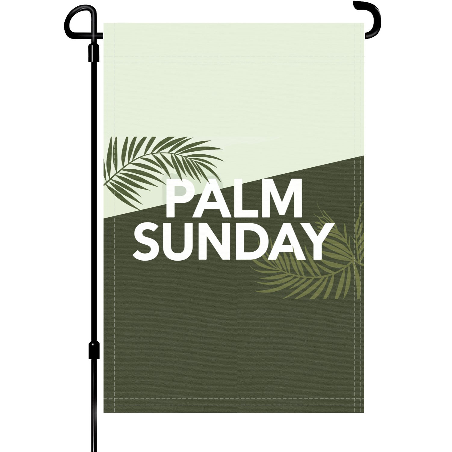Palm Sunday garden flag made of weatherproof polyester mounted on a garden flagpole | Bannerfi