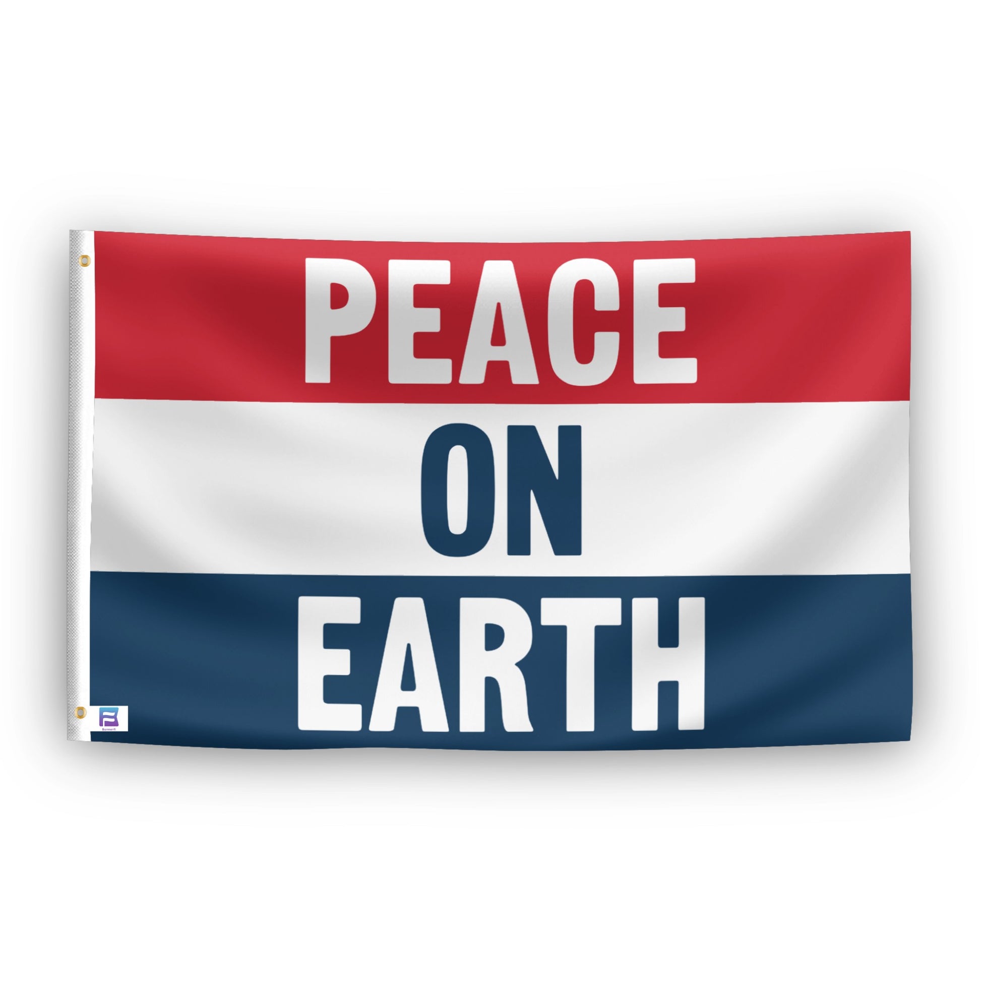 Peace On Earth flag – weatherproof polyester with brass grommets and canvas header | Bannerfi