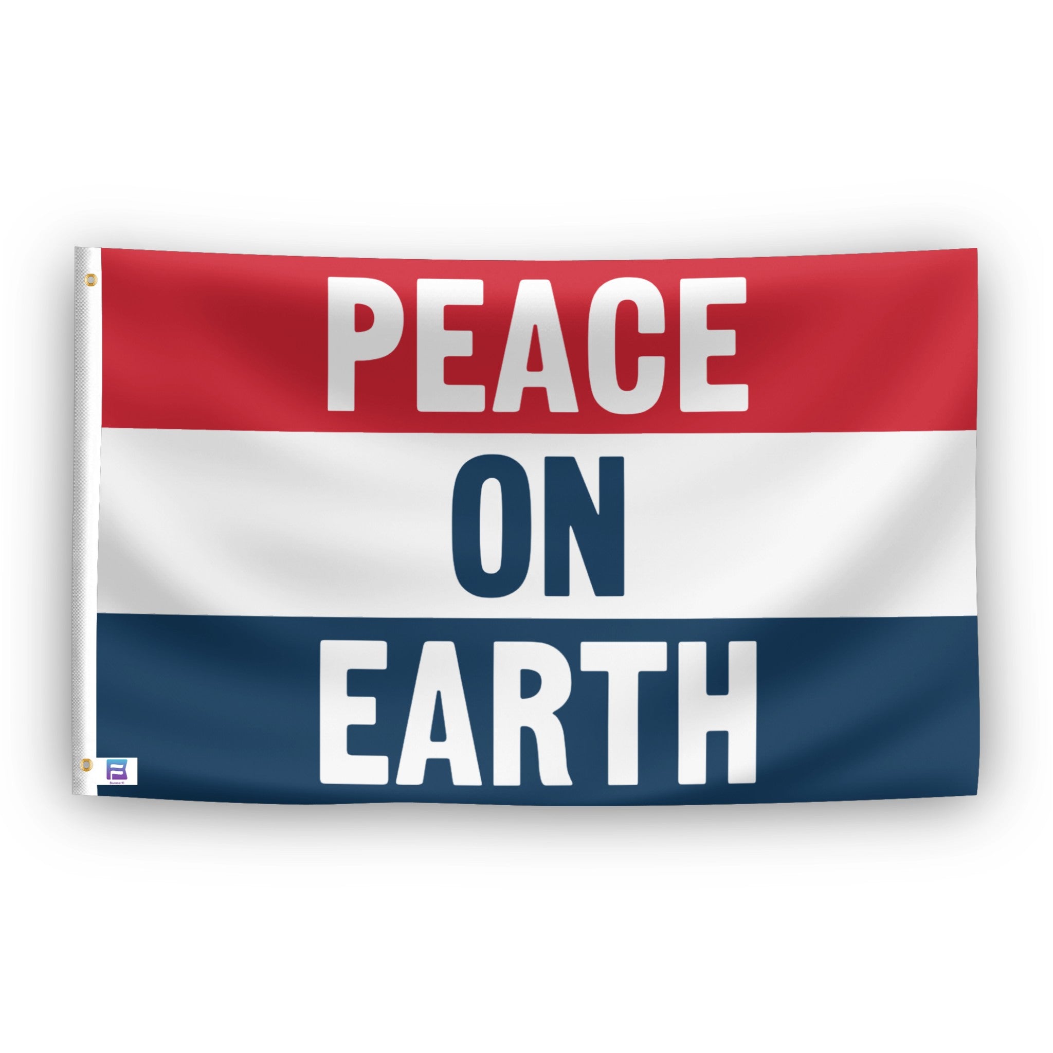 Peace On Earth flag – weatherproof polyester with brass grommets and canvas header | Bannerfi