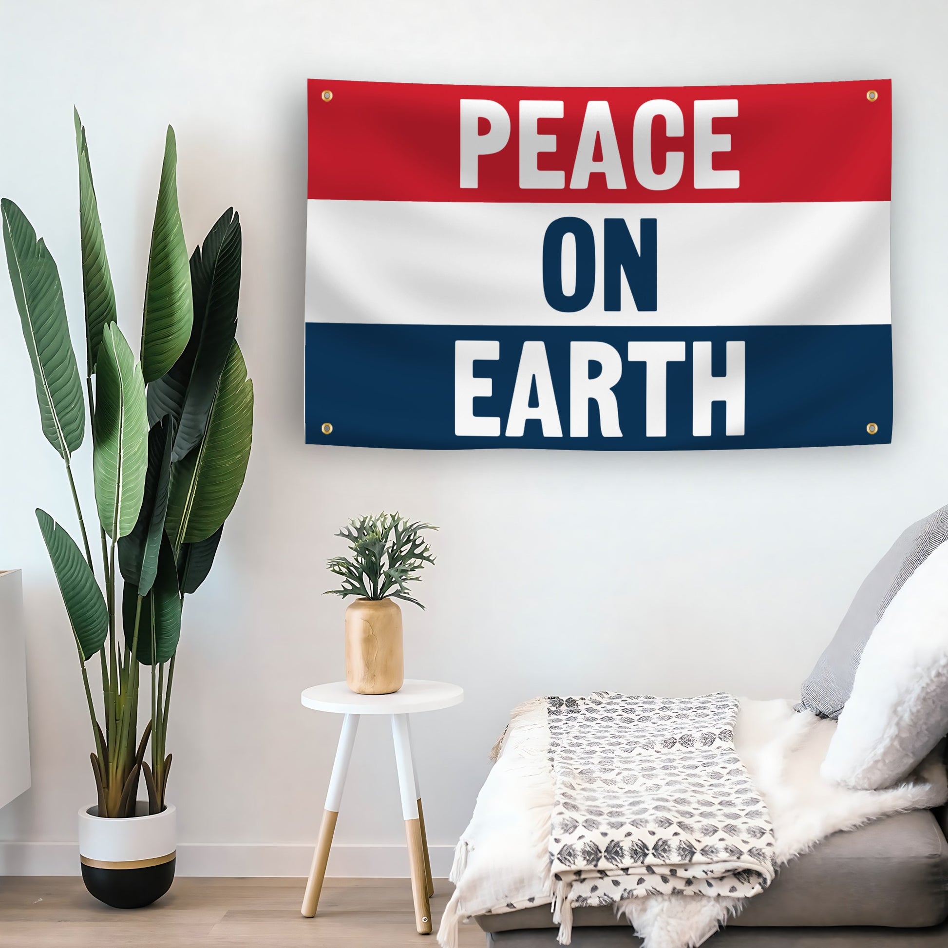 Peace On Earth flag as indoor wall art – versatile home décor | Bannerfi