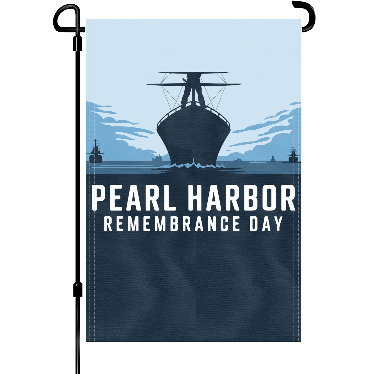 Pearl Harbor Remembrance Day garden flag made of weatherproof polyester mounted on a garden flagpole | Bannerfi
