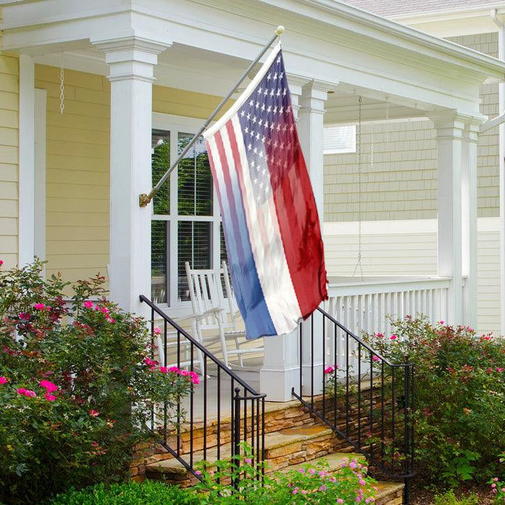 Dutch American Hybrid Flag on a front porch - Bannerfi