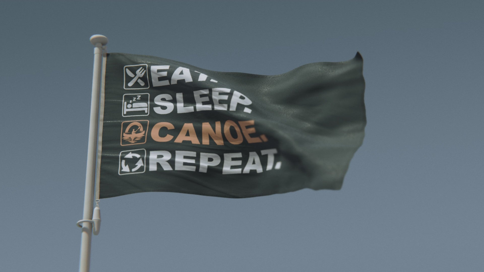 Load video: Eat Sleep Canoe Repeat Flag