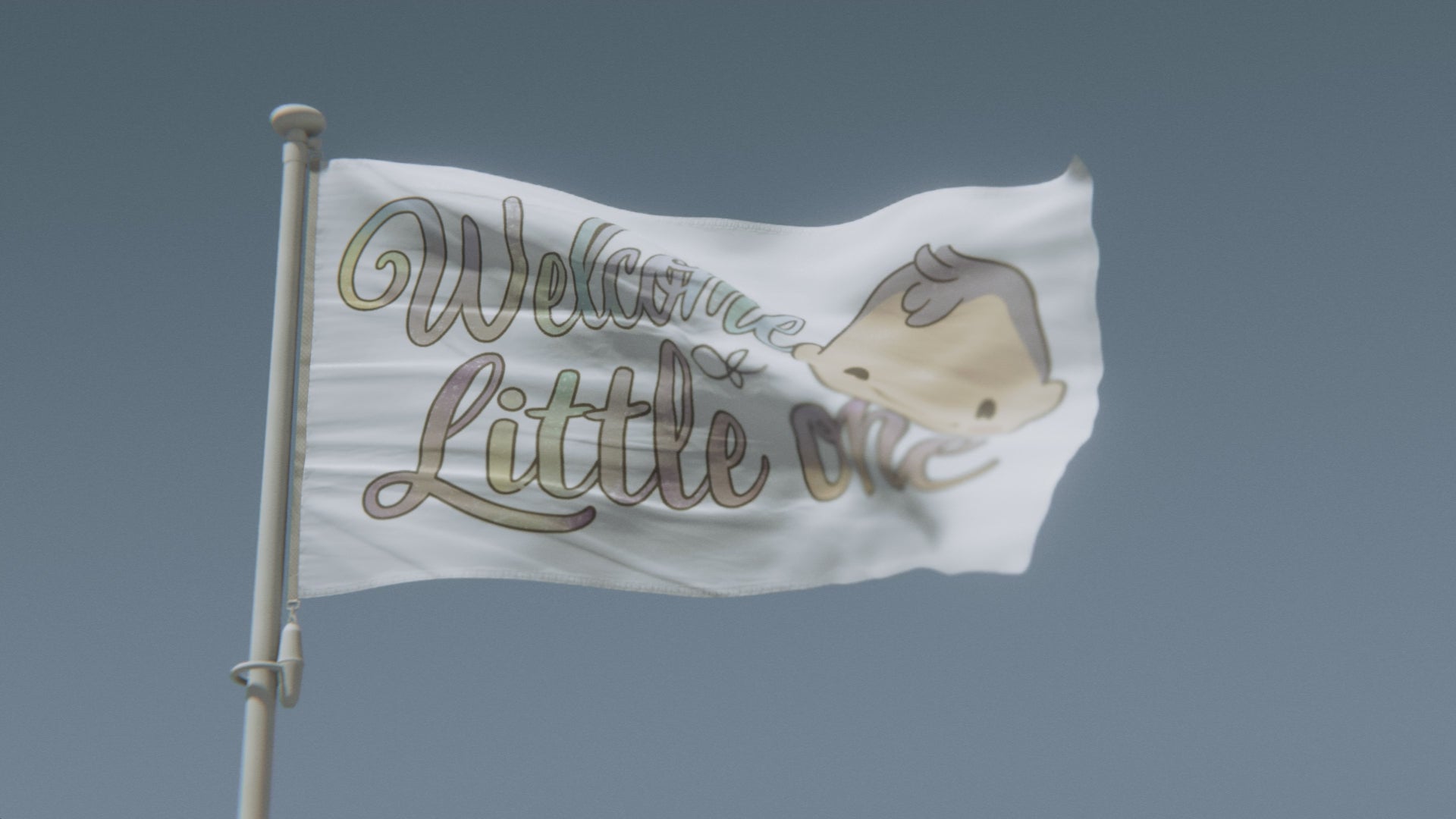 Load video: Welcome Little One Flag