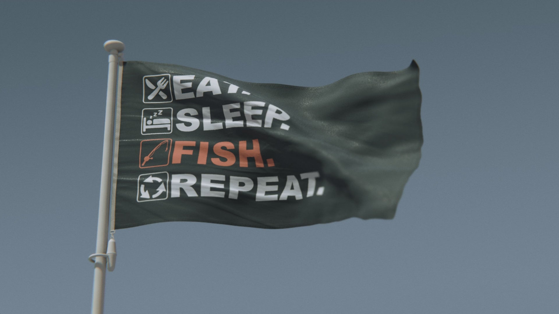 Load video: Eat Sleep Fish Repeat Flag
