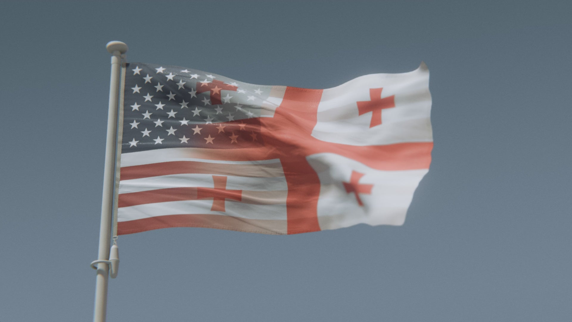 Load video: Georgian American Hybrid Flag