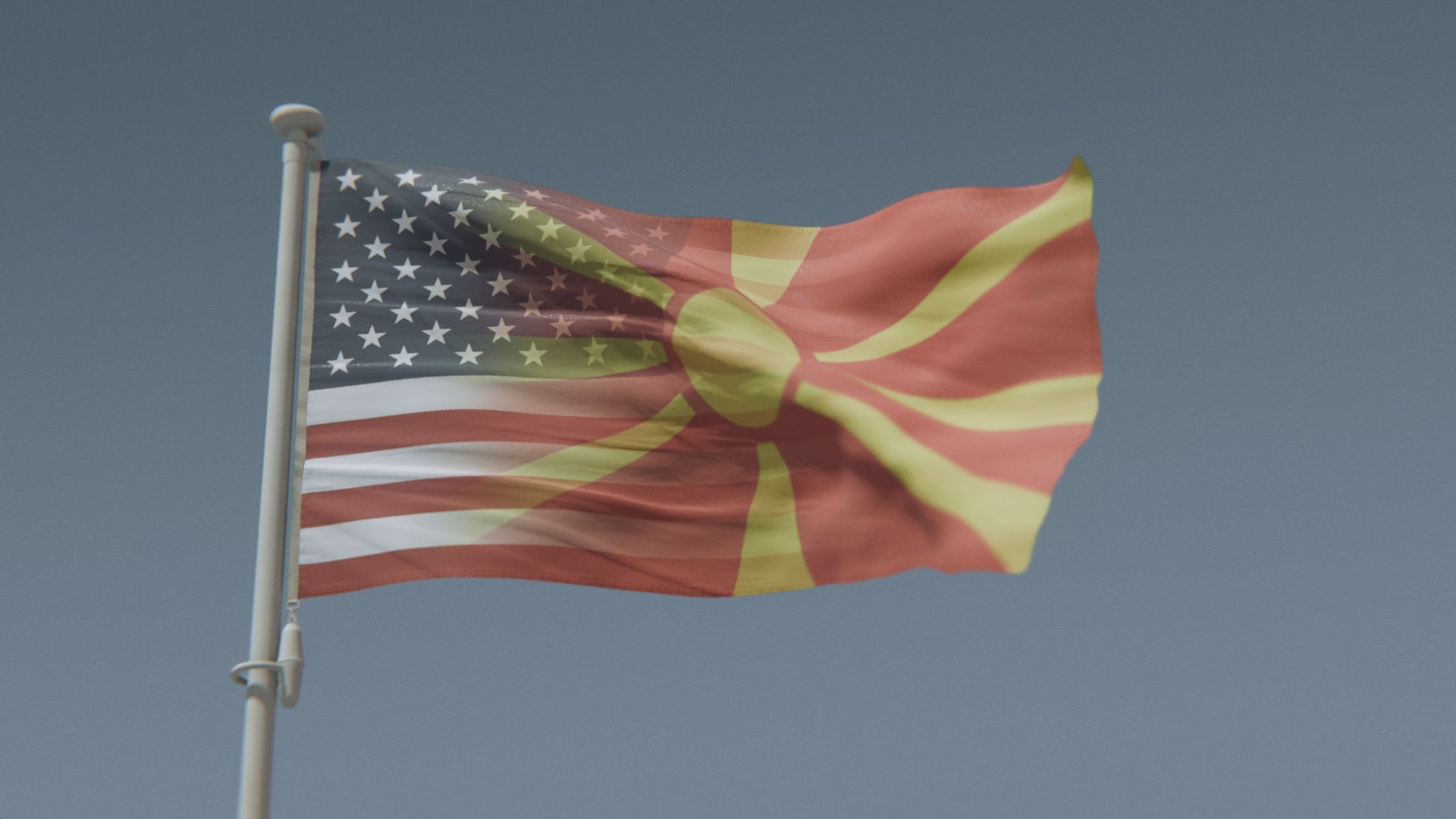 Cargar vídeo: Bandera híbrida macedonia-estadounidense