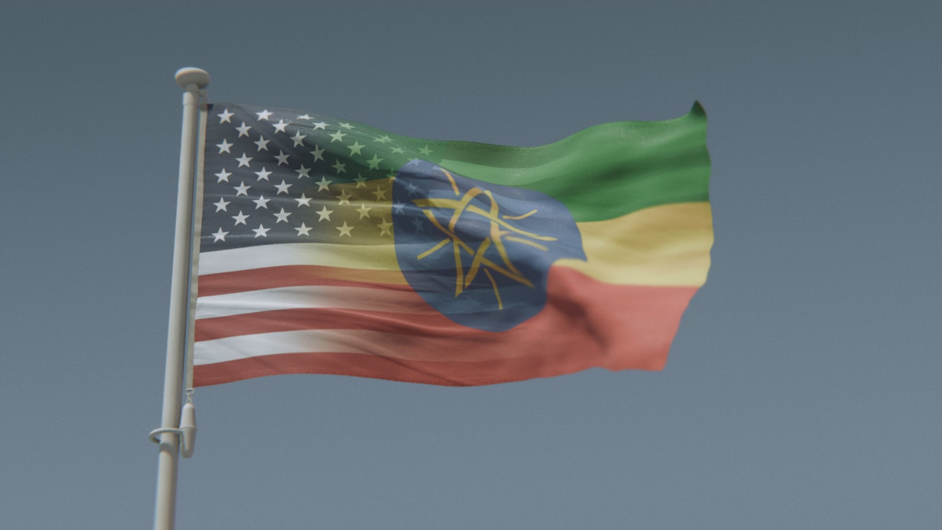 Cargar vídeo: Bandera híbrida etíope-estadounidense