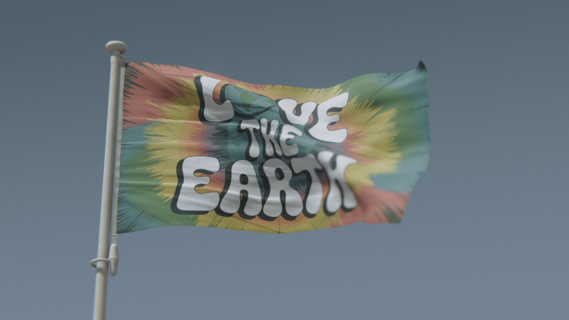 Charger la vidéo : Drapeau « J'aime la Terre »