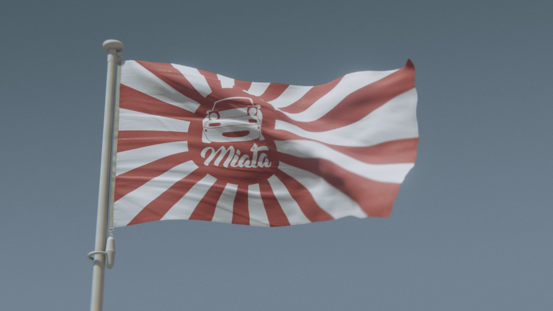 Load video: Japanese Rising Sun Miata Flag