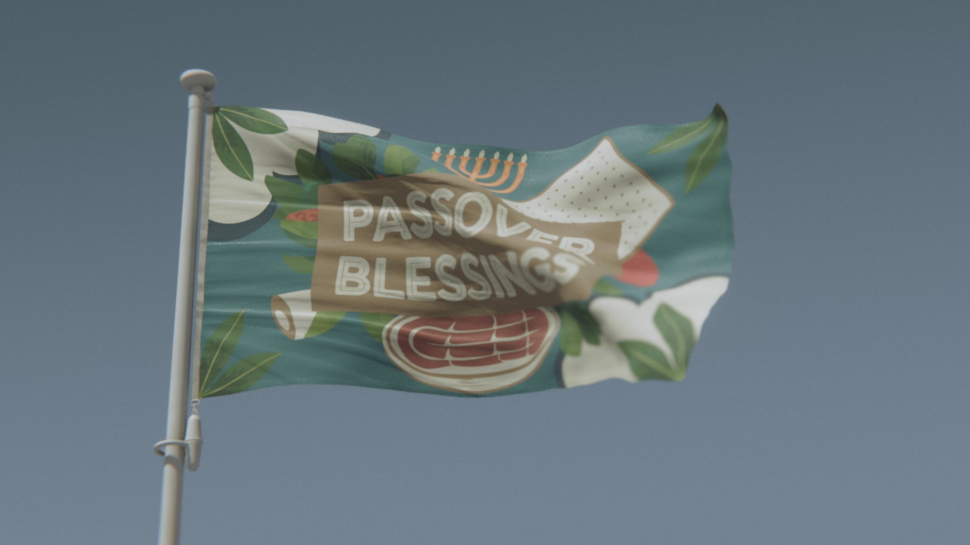 Load video: Passover Blessings Flag