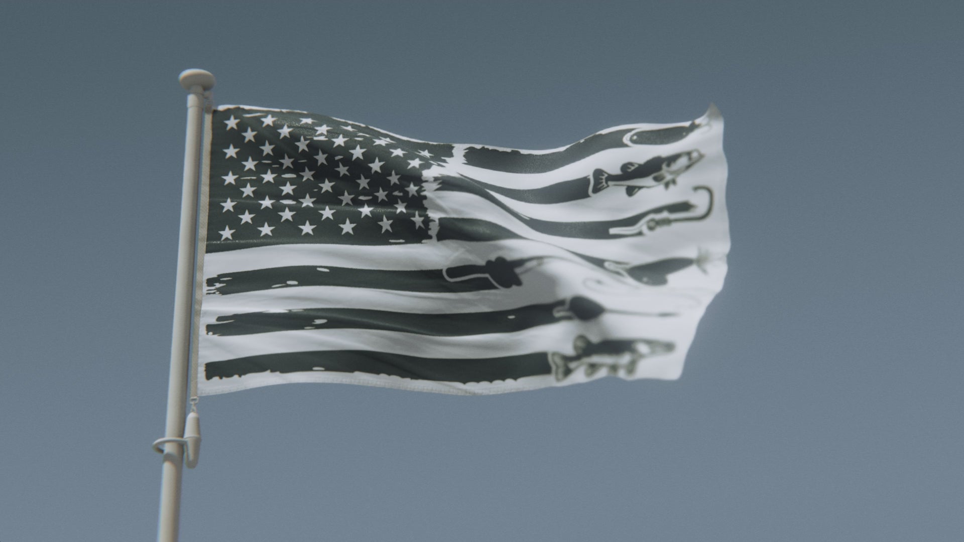 Load video: Fishing Stripes American Flag